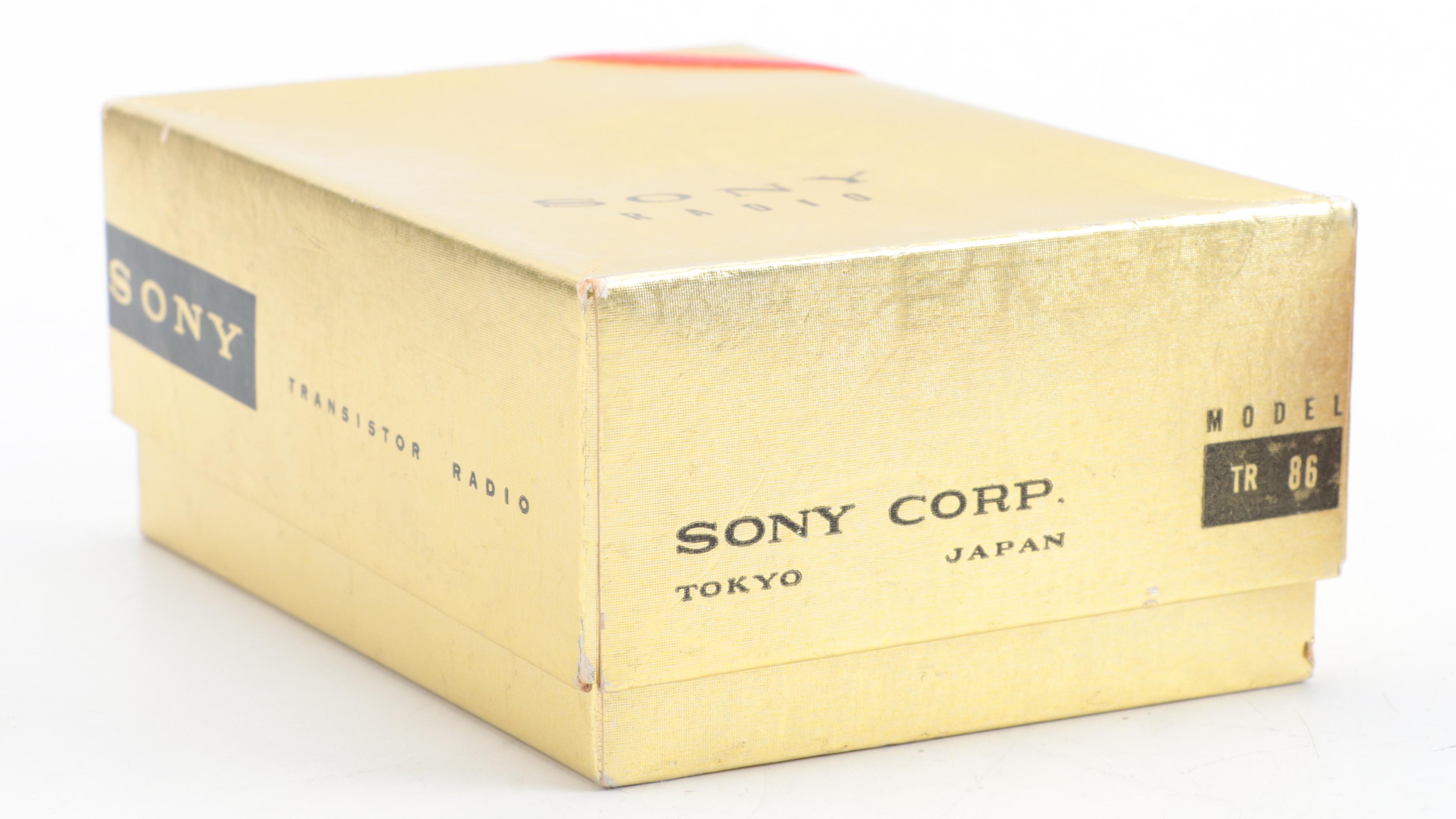Sony 8 Portable Transistor Radio With Delmonico Leather Sleeve, Circa 1959