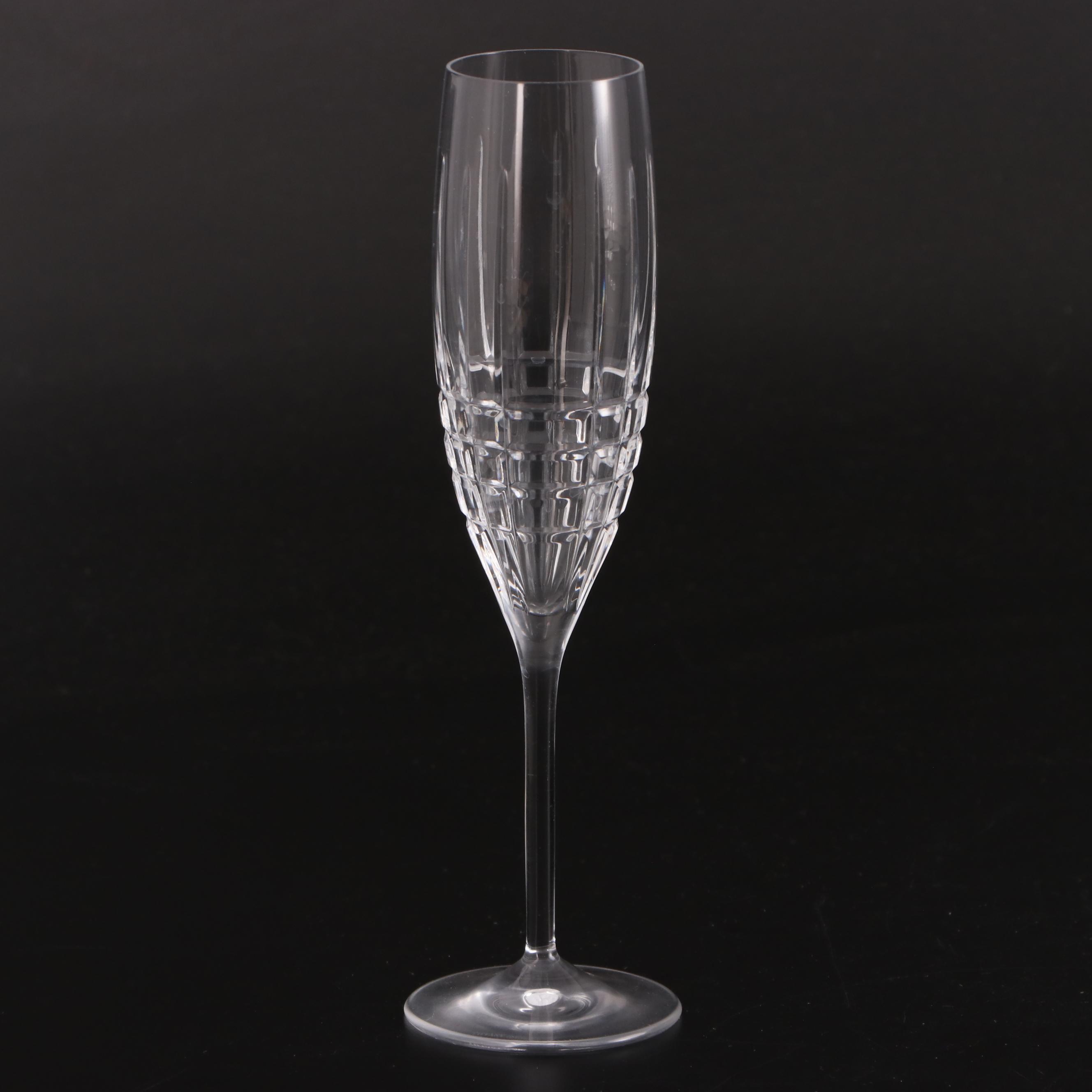 Tiffany & Co. "Plaid" Crystal Champagne Flutes