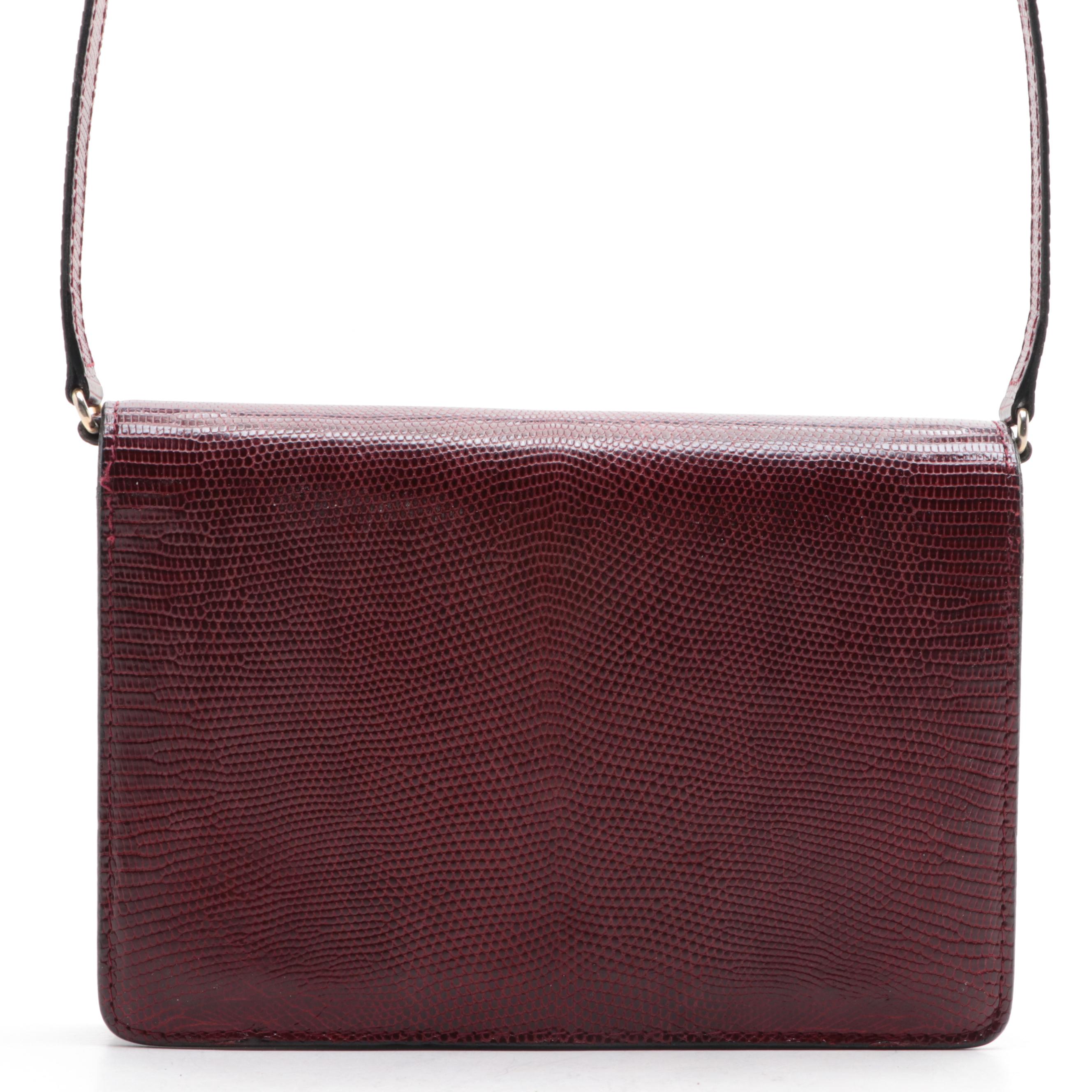 Gucci Small Flap Shoulder Bag in Lizard Skin with Tiger Eye Cabochon Clasp