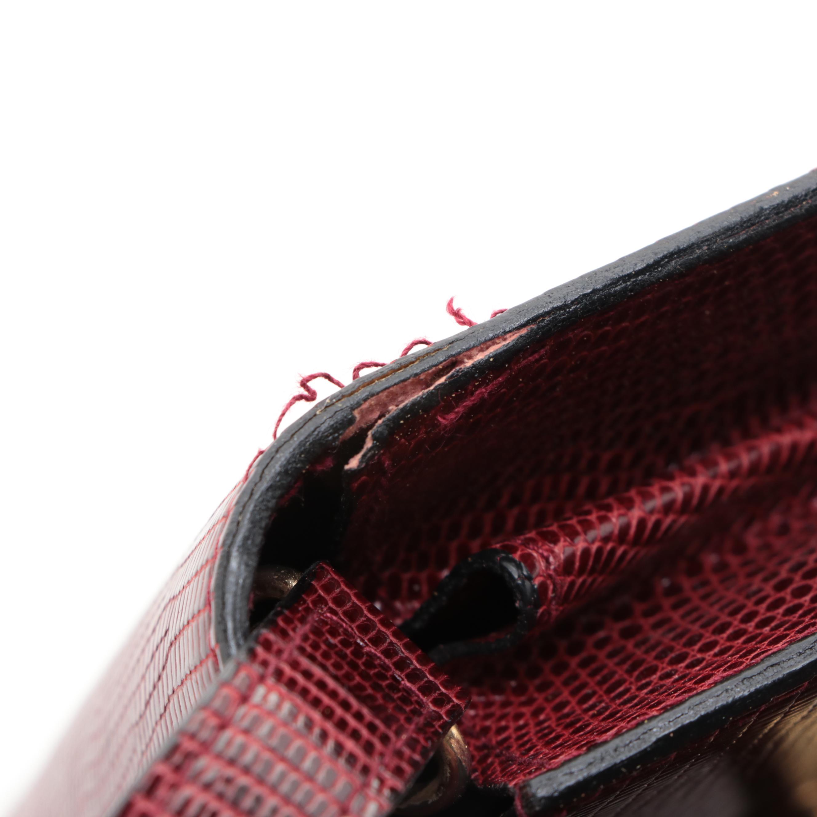 Gucci Small Flap Shoulder Bag in Lizard Skin with Tiger Eye Cabochon Clasp