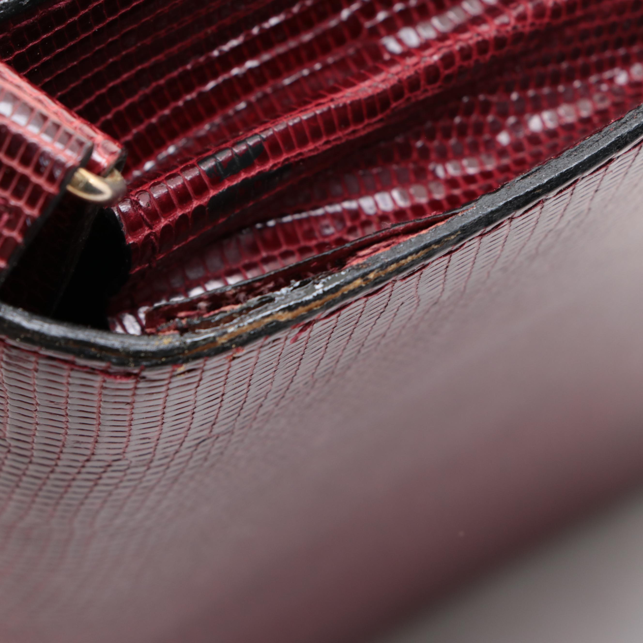 Gucci Small Flap Shoulder Bag in Lizard Skin with Tiger Eye Cabochon Clasp