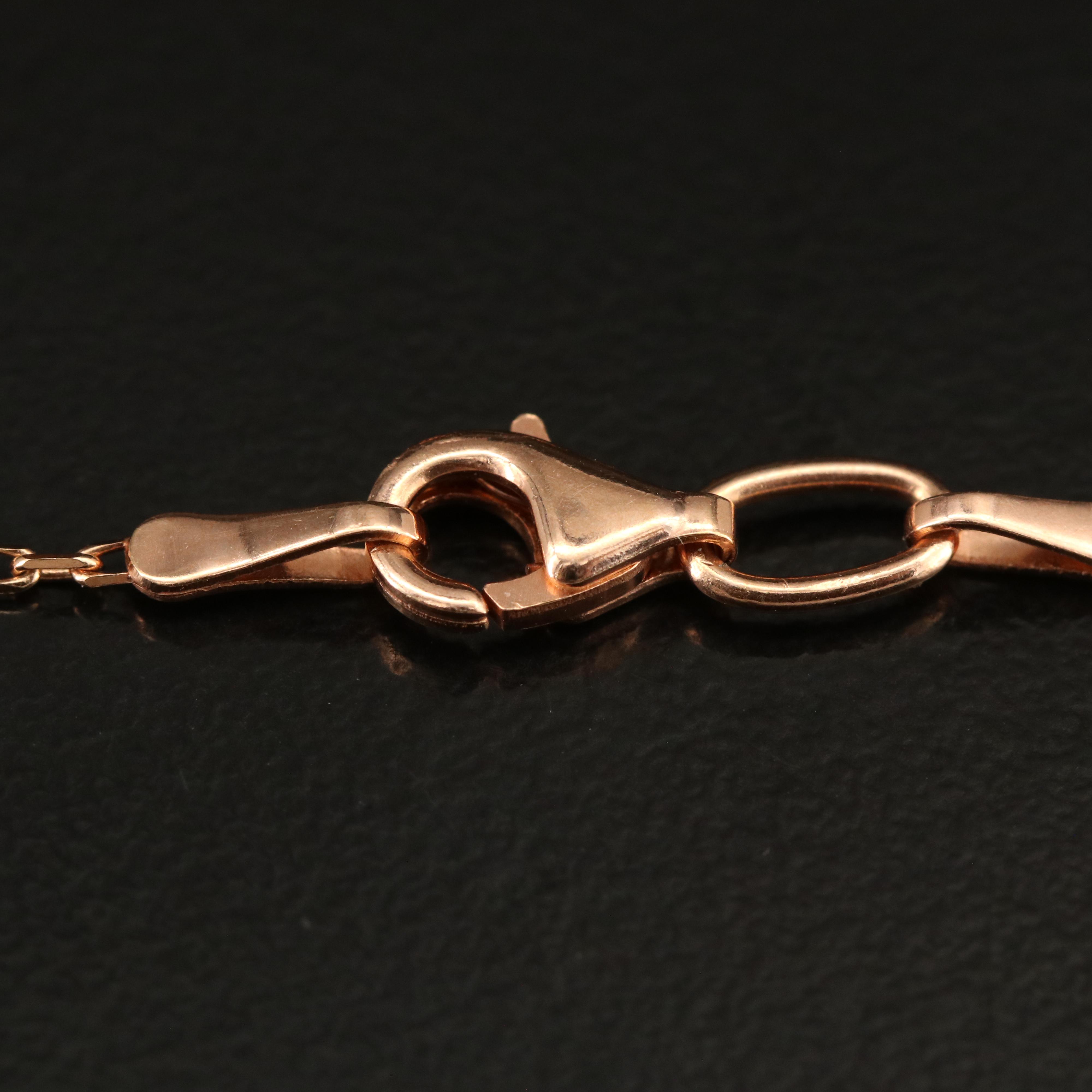 14K Rose Gold Tourmaline and Diamond Carved Bird Pendant Necklace