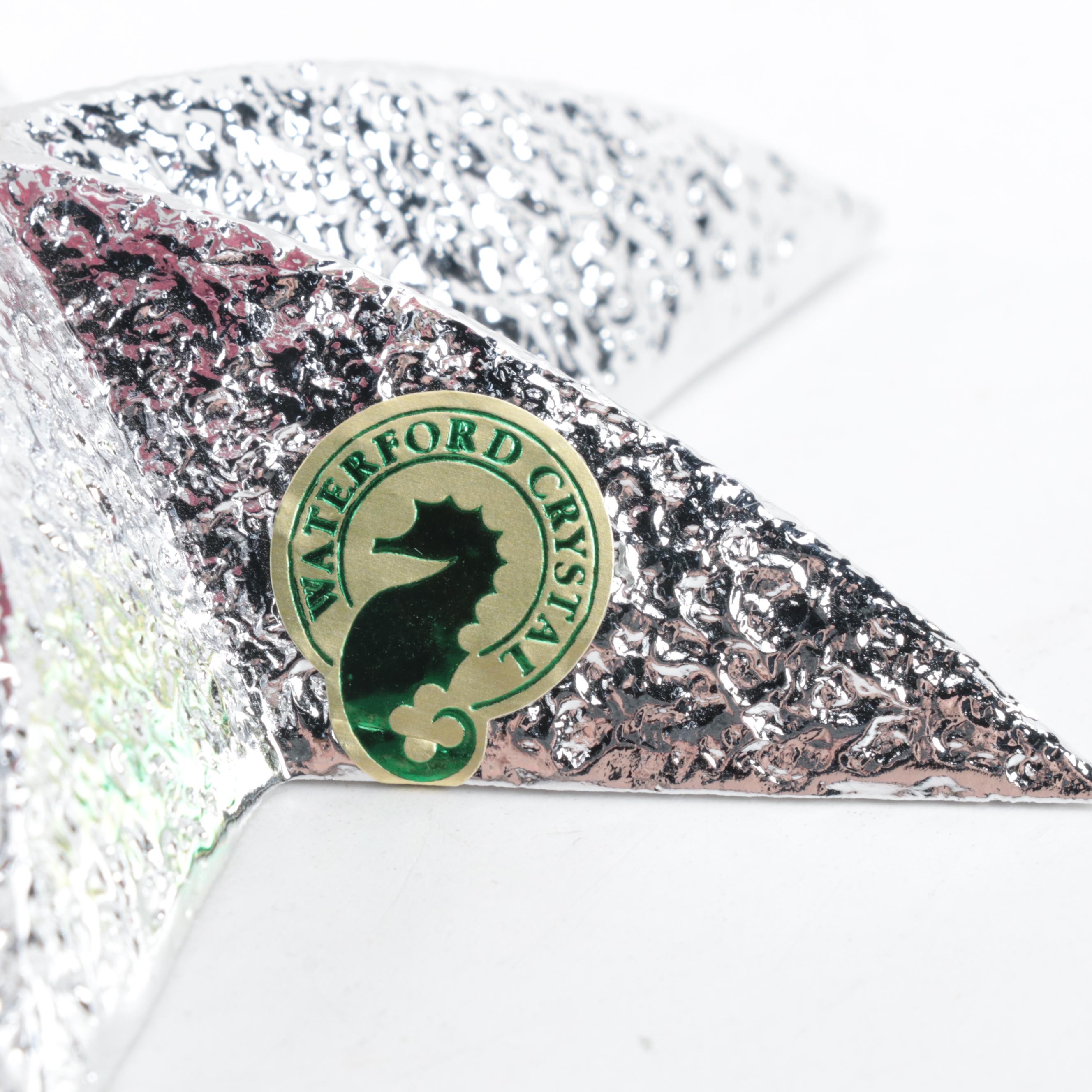 Jay Strongwater Enameled Rabbit Ornament with Waterford Metal Ornament Stand