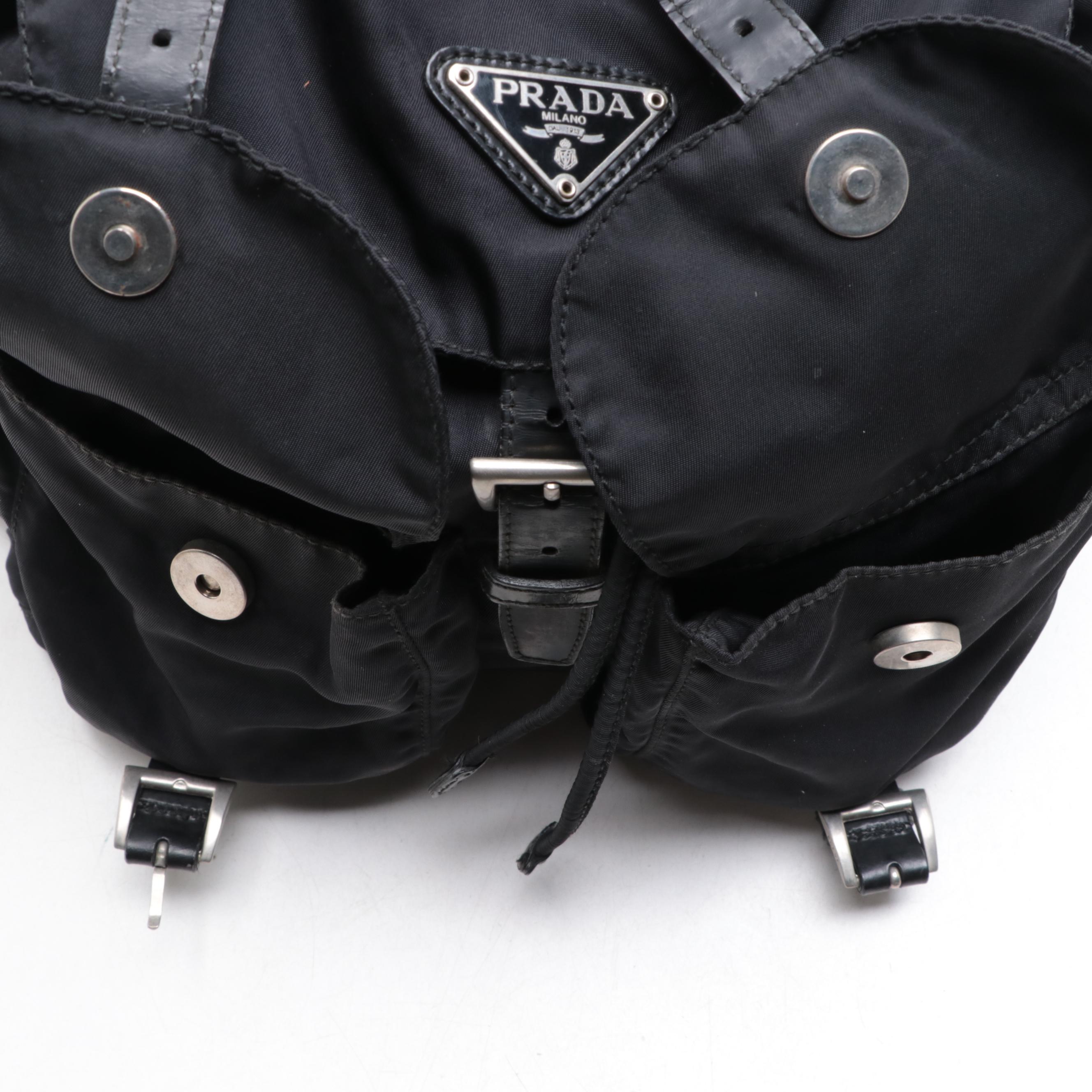 Prada Rucksack Backpack in Black Nylon Gabardine and Leather