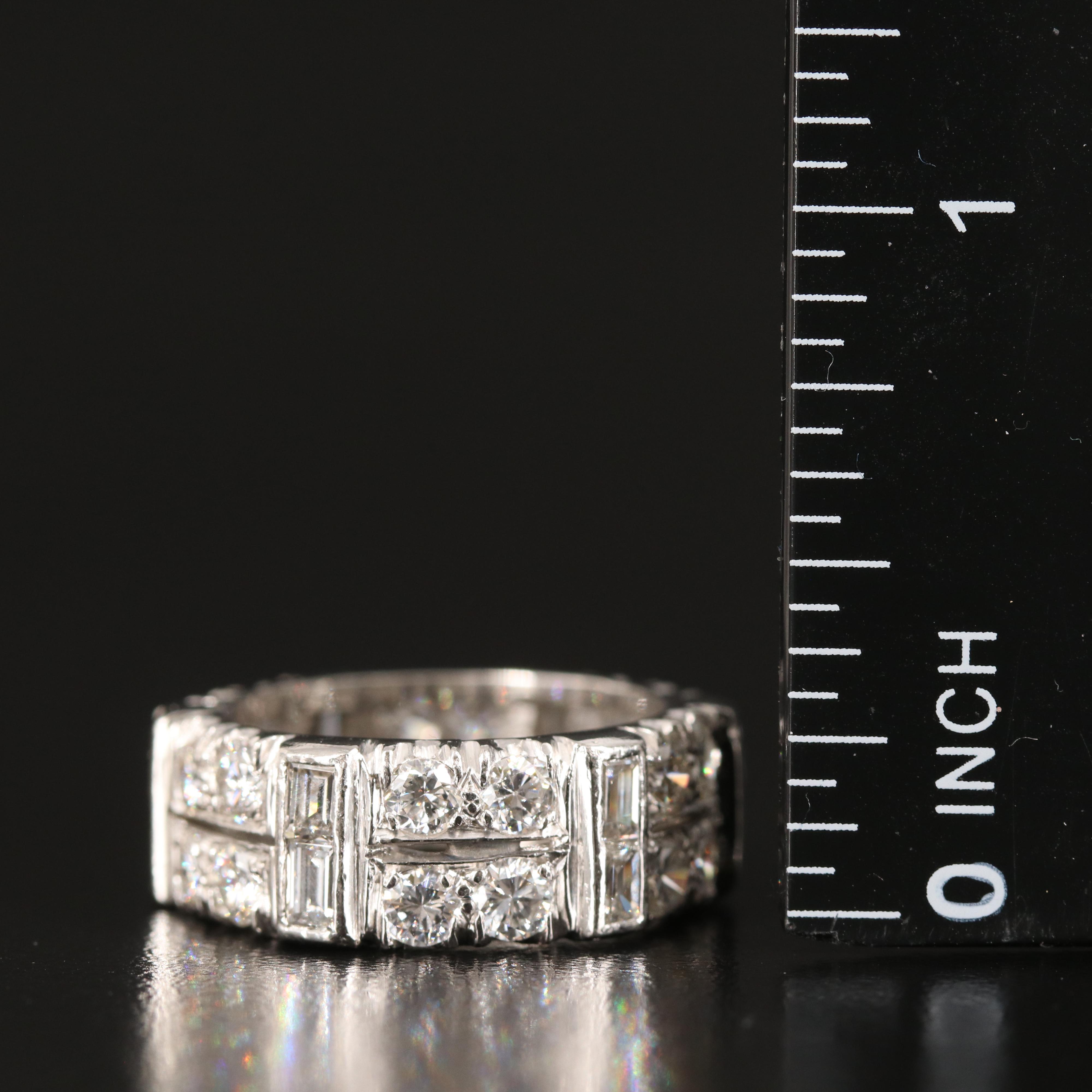 Platinum 3.10 CTW Diamond Double Row Eternity Band