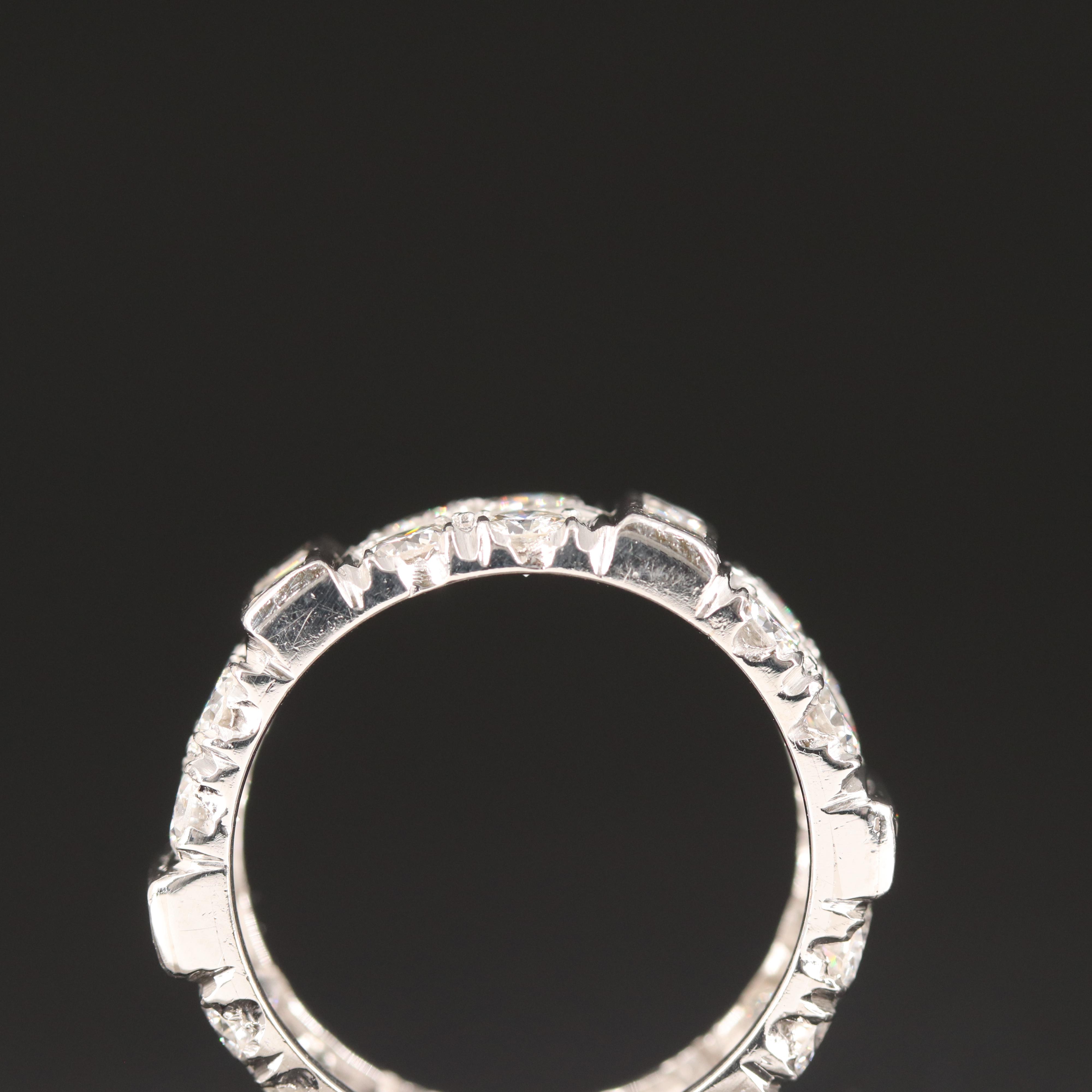 Platinum 3.10 CTW Diamond Double Row Eternity Band