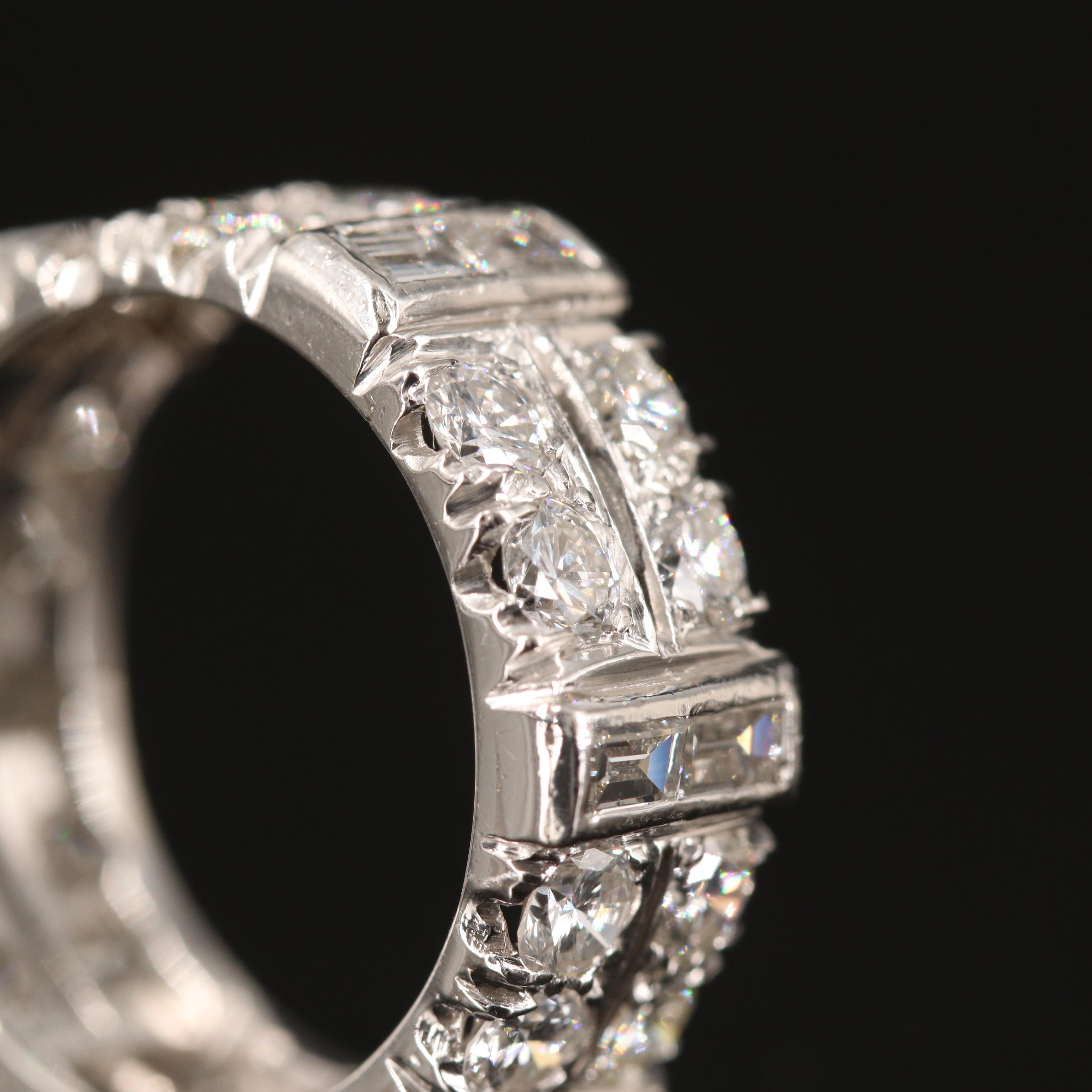 Platinum 3.10 CTW Diamond Double Row Eternity Band