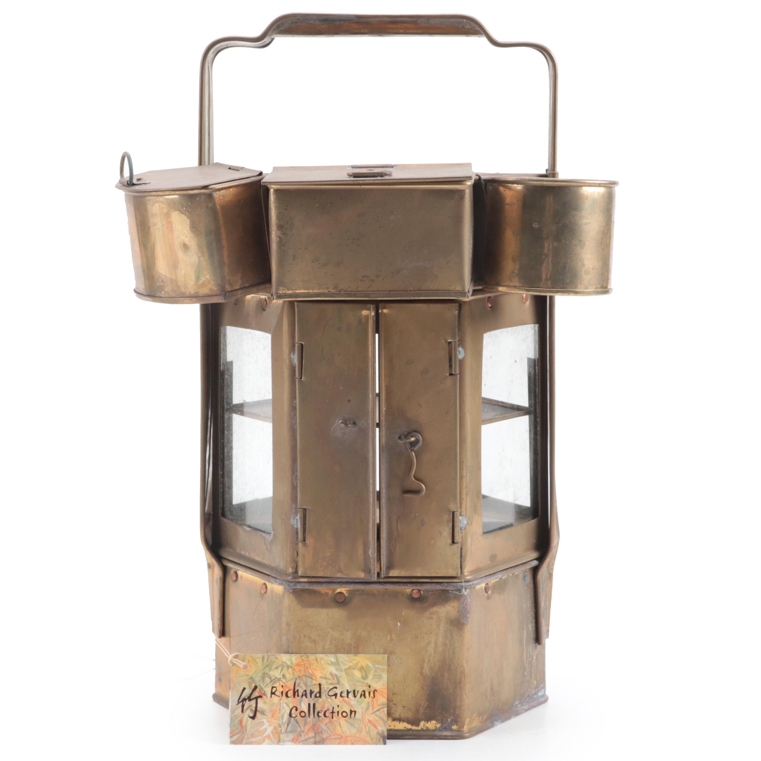 Thai Brass Vendor Noodle Cart, Mid to Late 20th Century