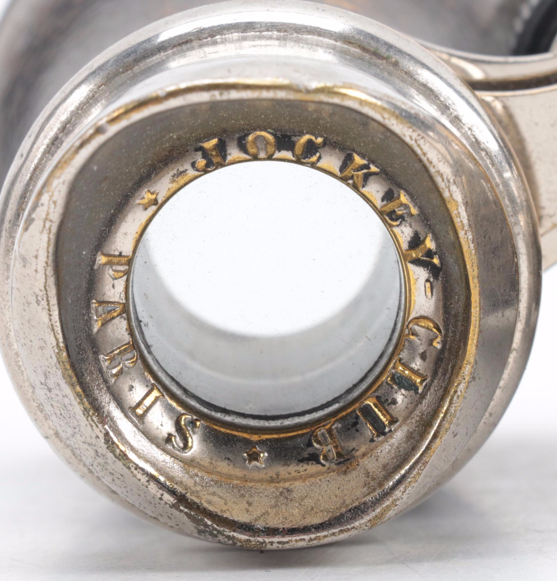 Paris Jockey Club Silver Plate and Leather Binoculars, Early 20th Century