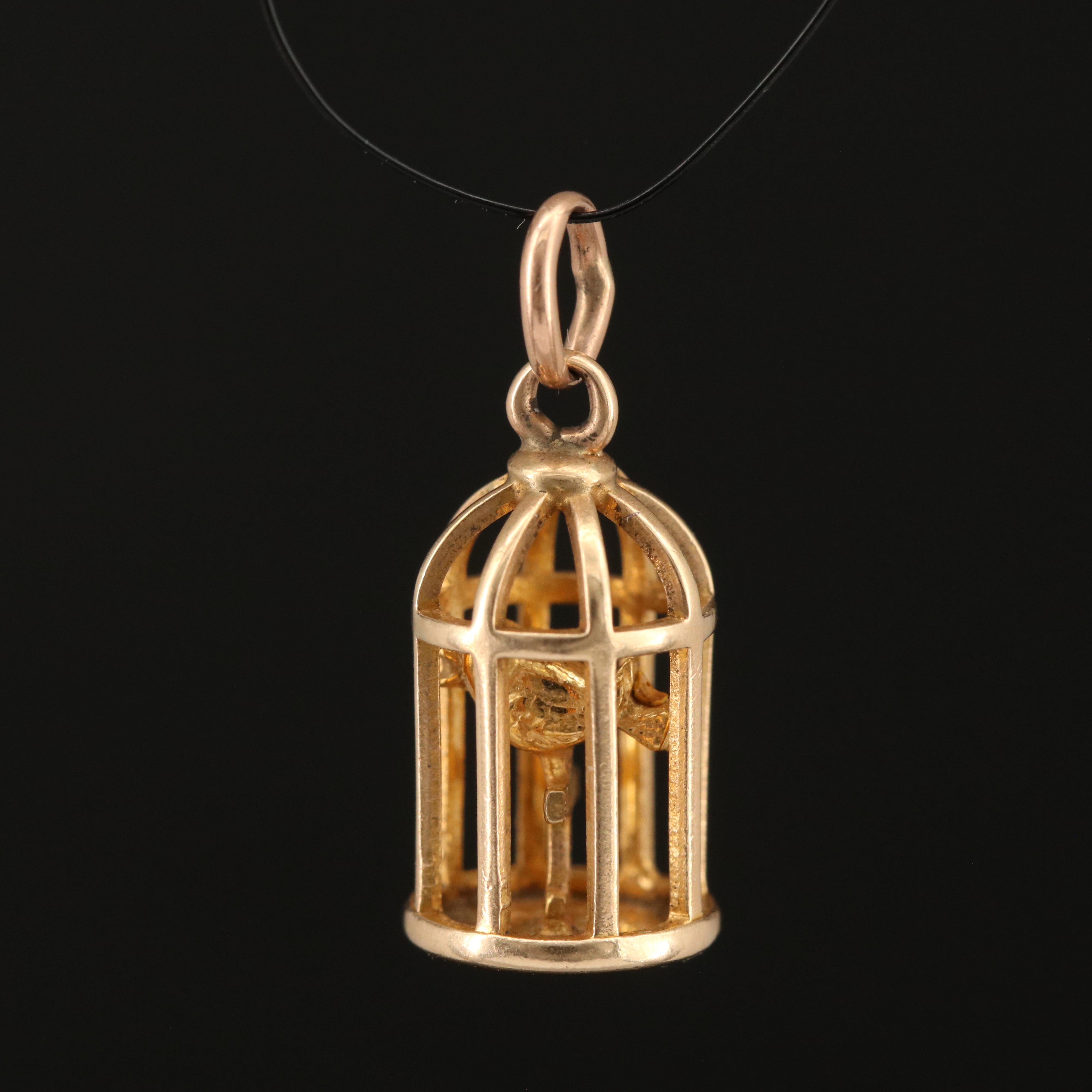 Walter Lampl 14K Birdcage Pendant