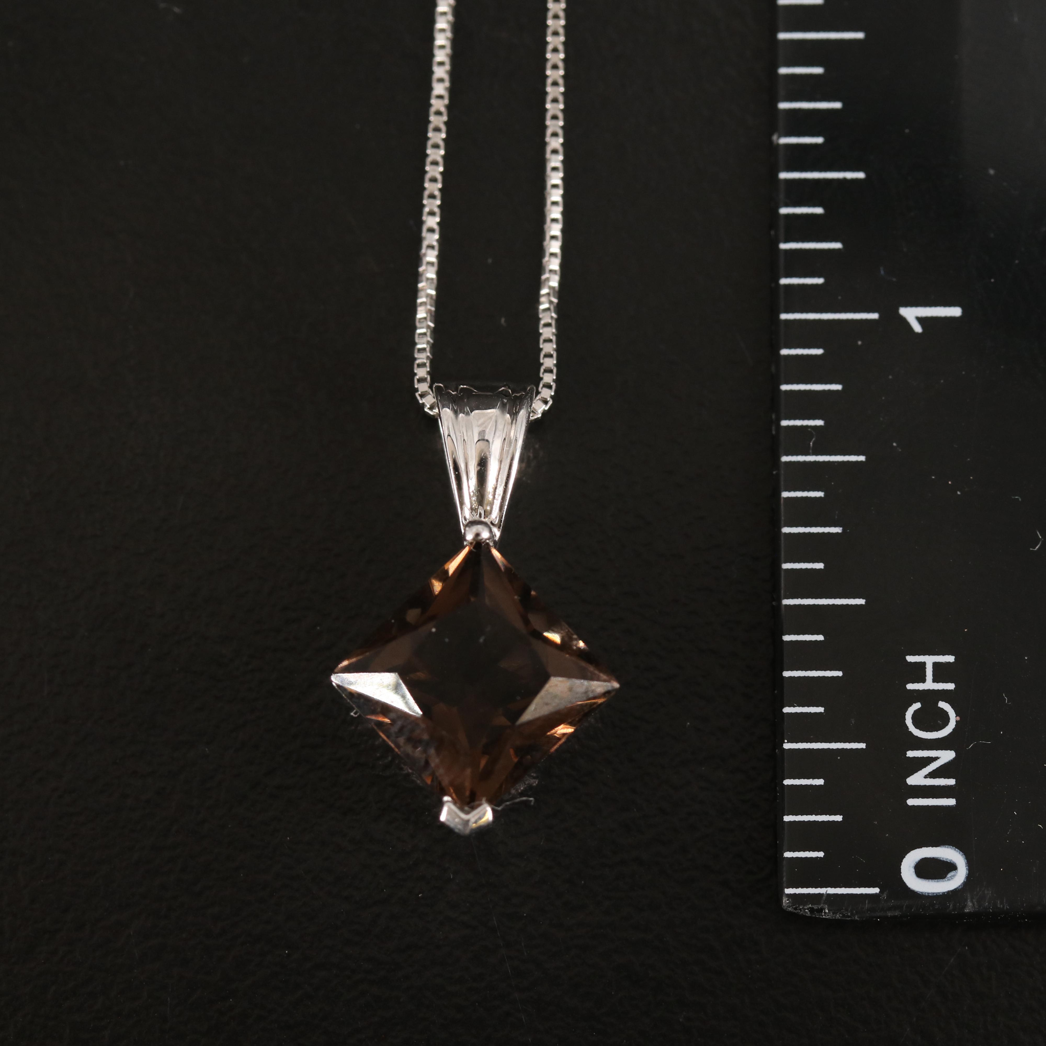 Smoky Quartz Necklace, Ring and Earrings in Sterling