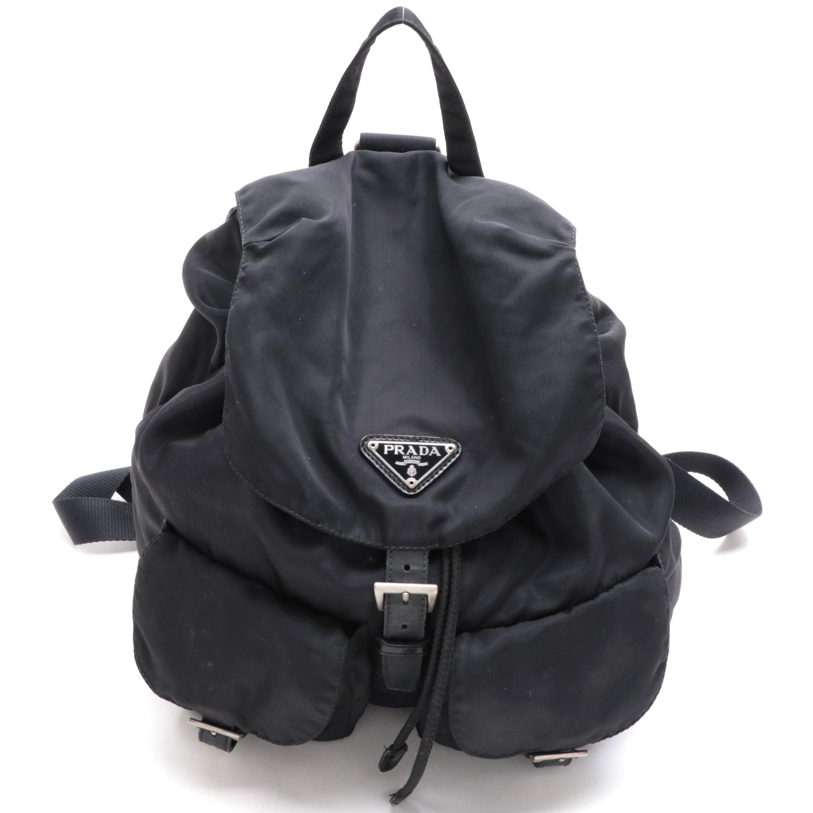 Prada Rucksack Backpack in Black Nylon Gabardine and Leather