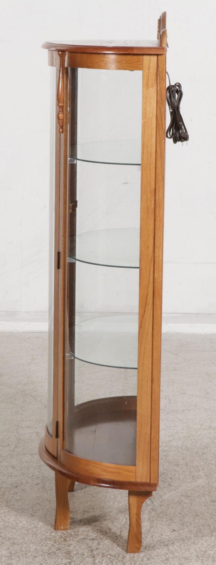 Oak Bowfront Display Cabinet, Late 20th to 21st Century