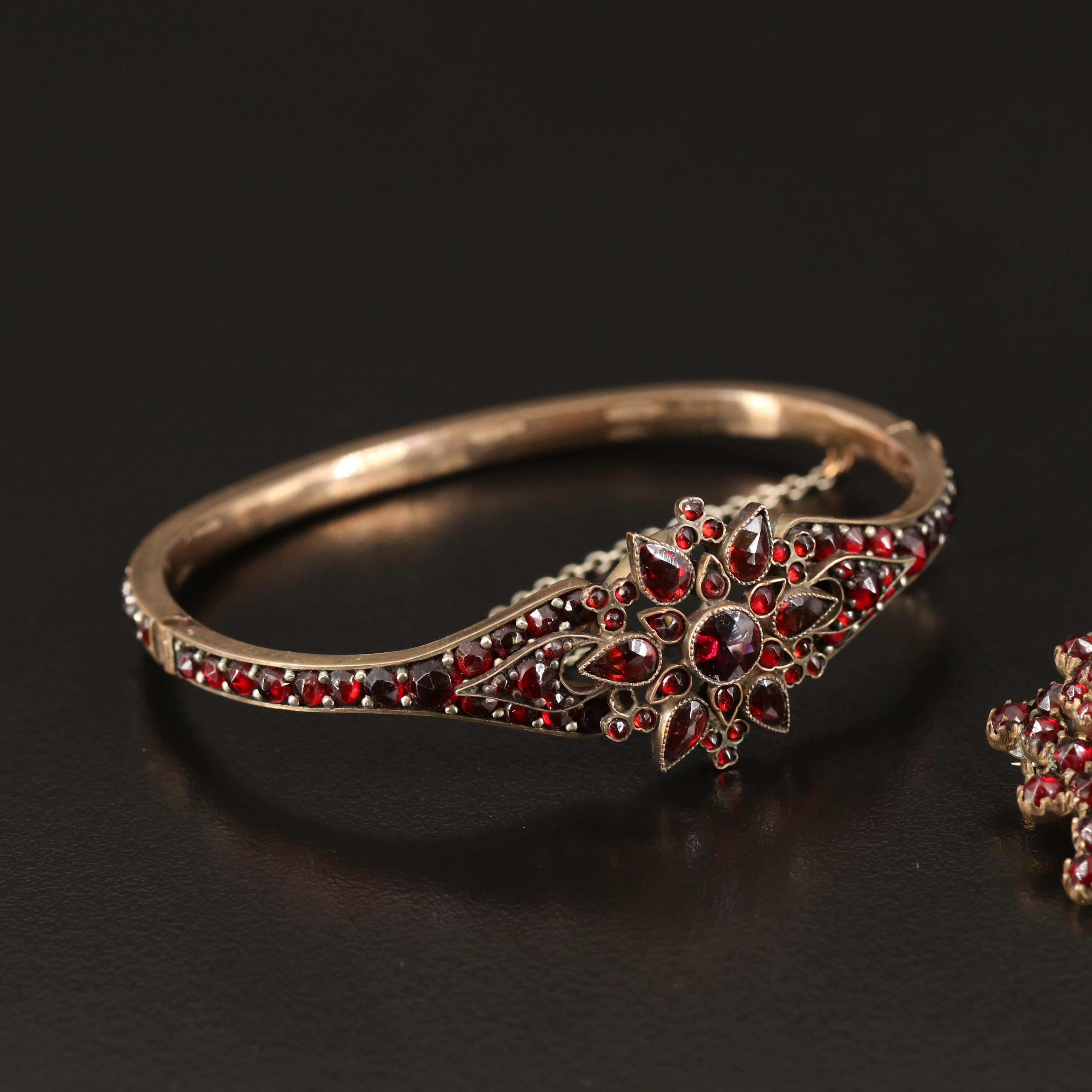 Victorian Garnet Bracelet and Watch Pin