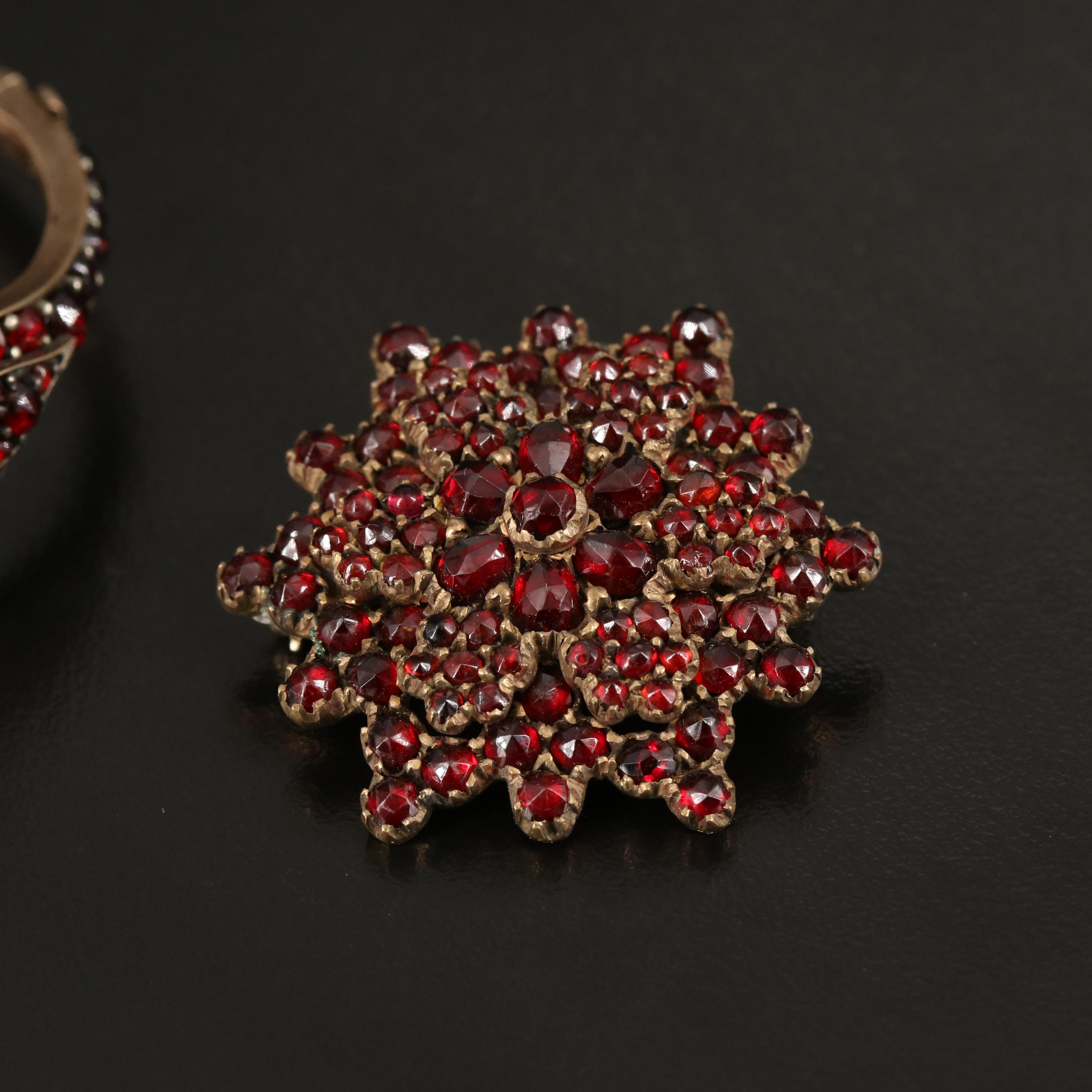 Victorian Garnet Bracelet and Watch Pin