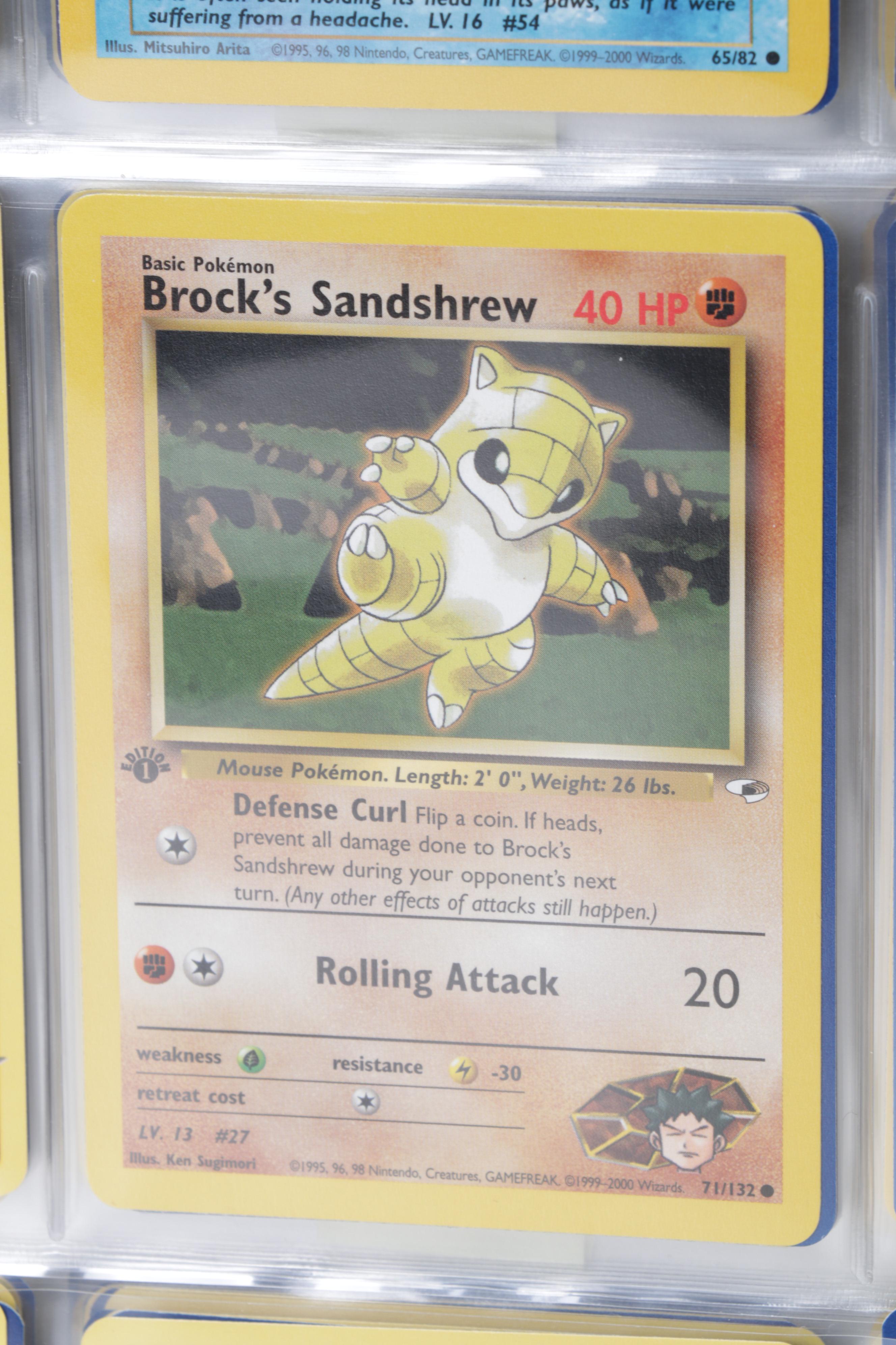 Pokémon Trading Cards Including First Edition Brock's Sandshrew, 1999-2022
