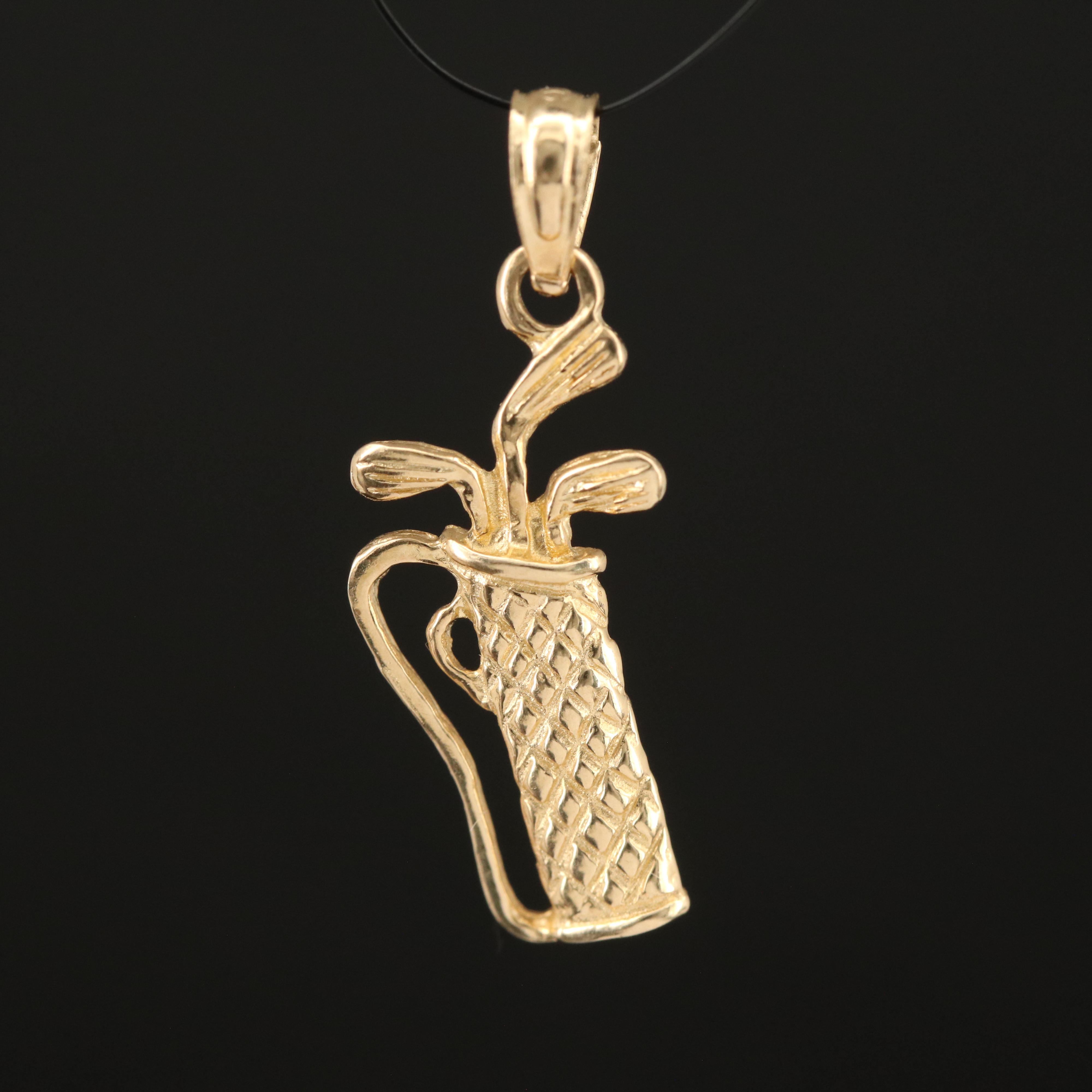 14K Golf Club and Bag Pendant