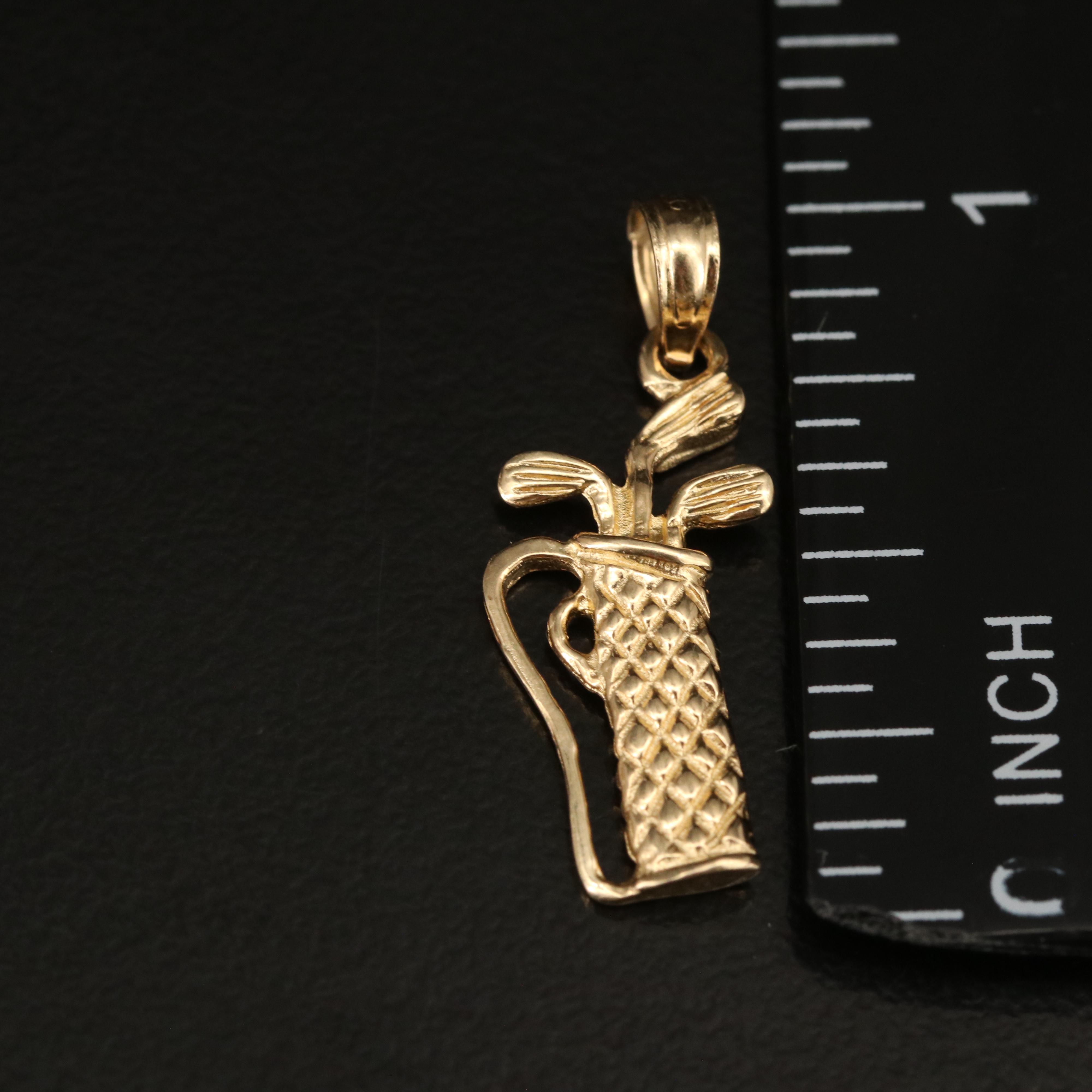 14K Golf Club and Bag Pendant