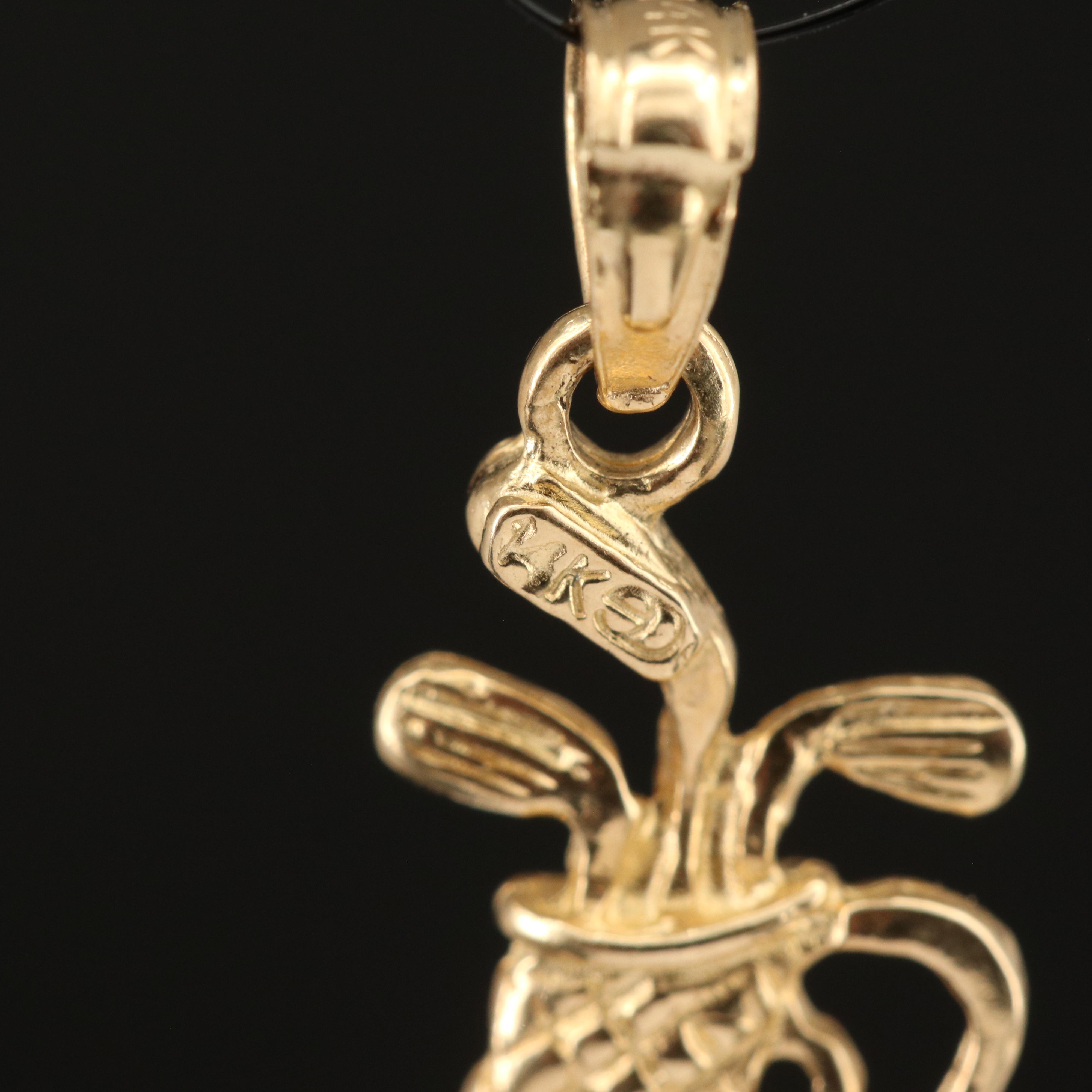 14K Golf Club and Bag Pendant