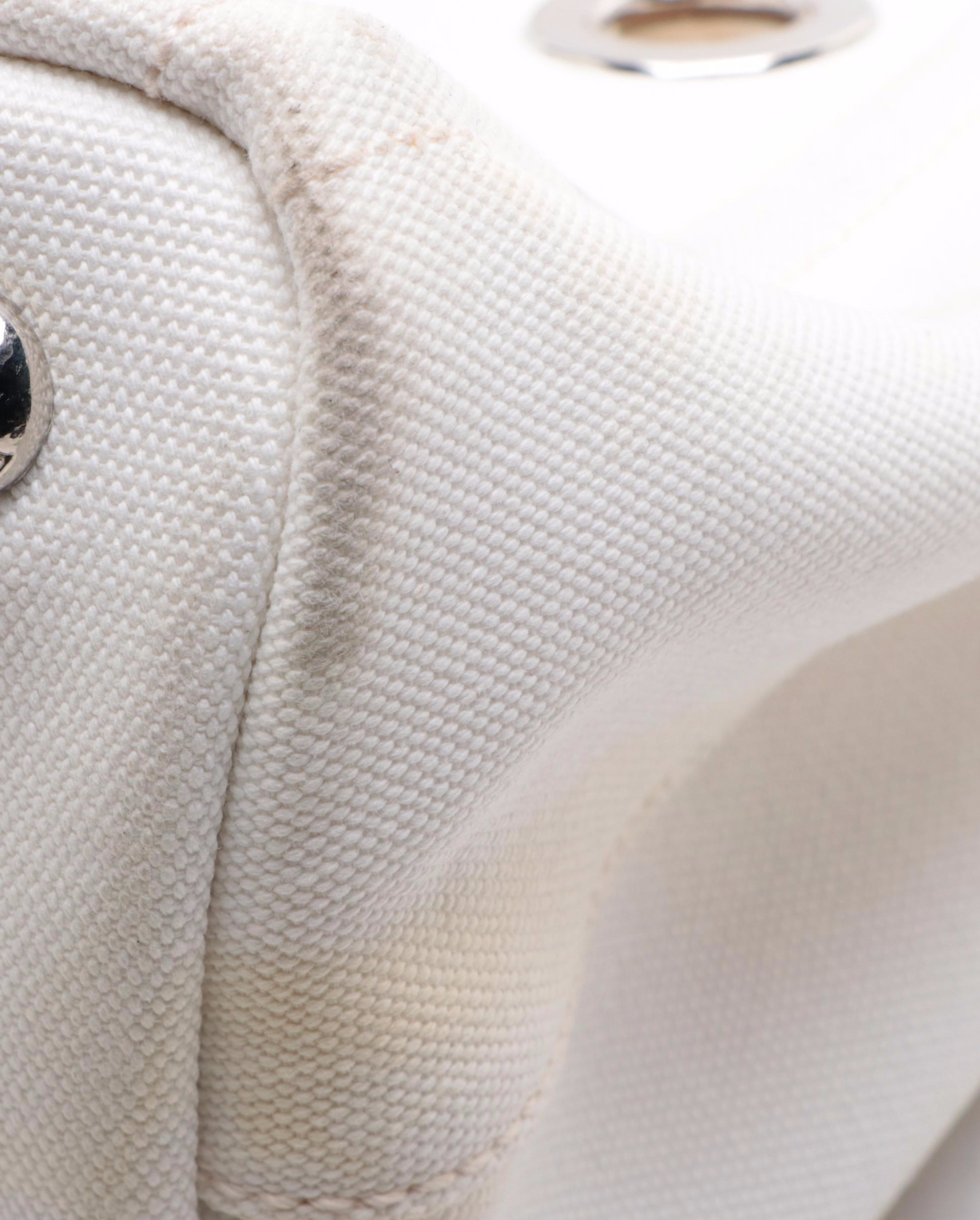 Prada Grommet Embellished Canvas Tote