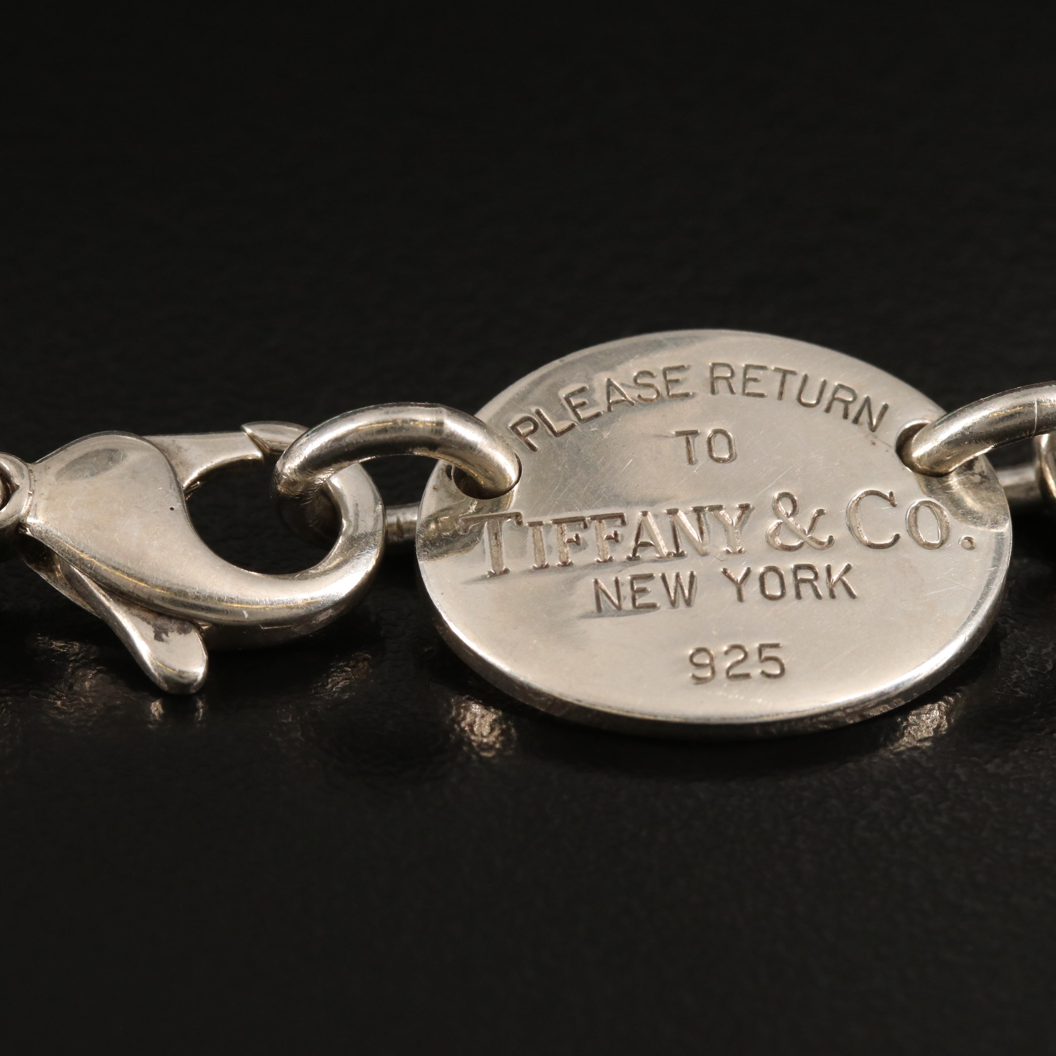 Tiffany & Co. Sterling Oval Tag Necklace