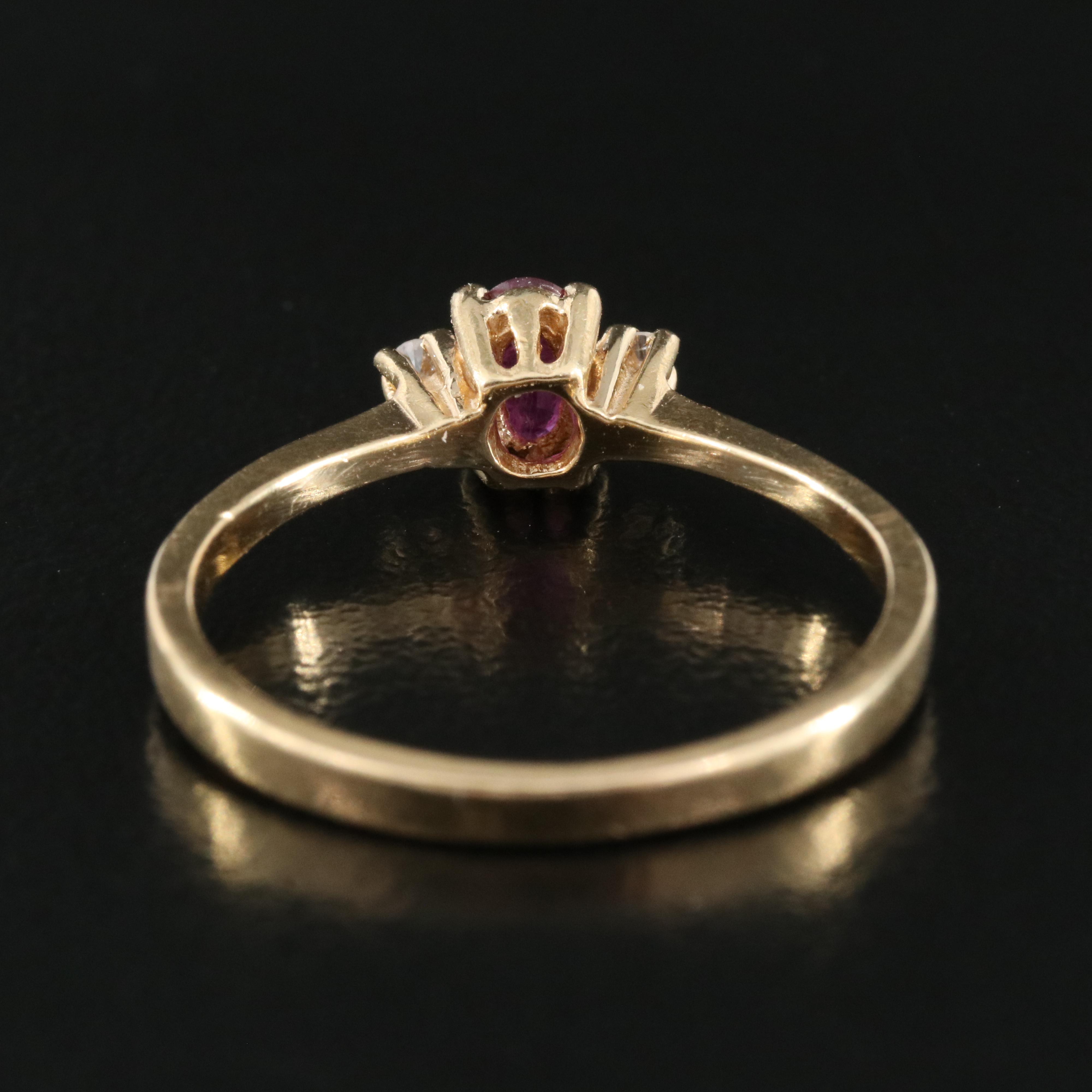 Vintage 14K Ruby and Diamond Ring