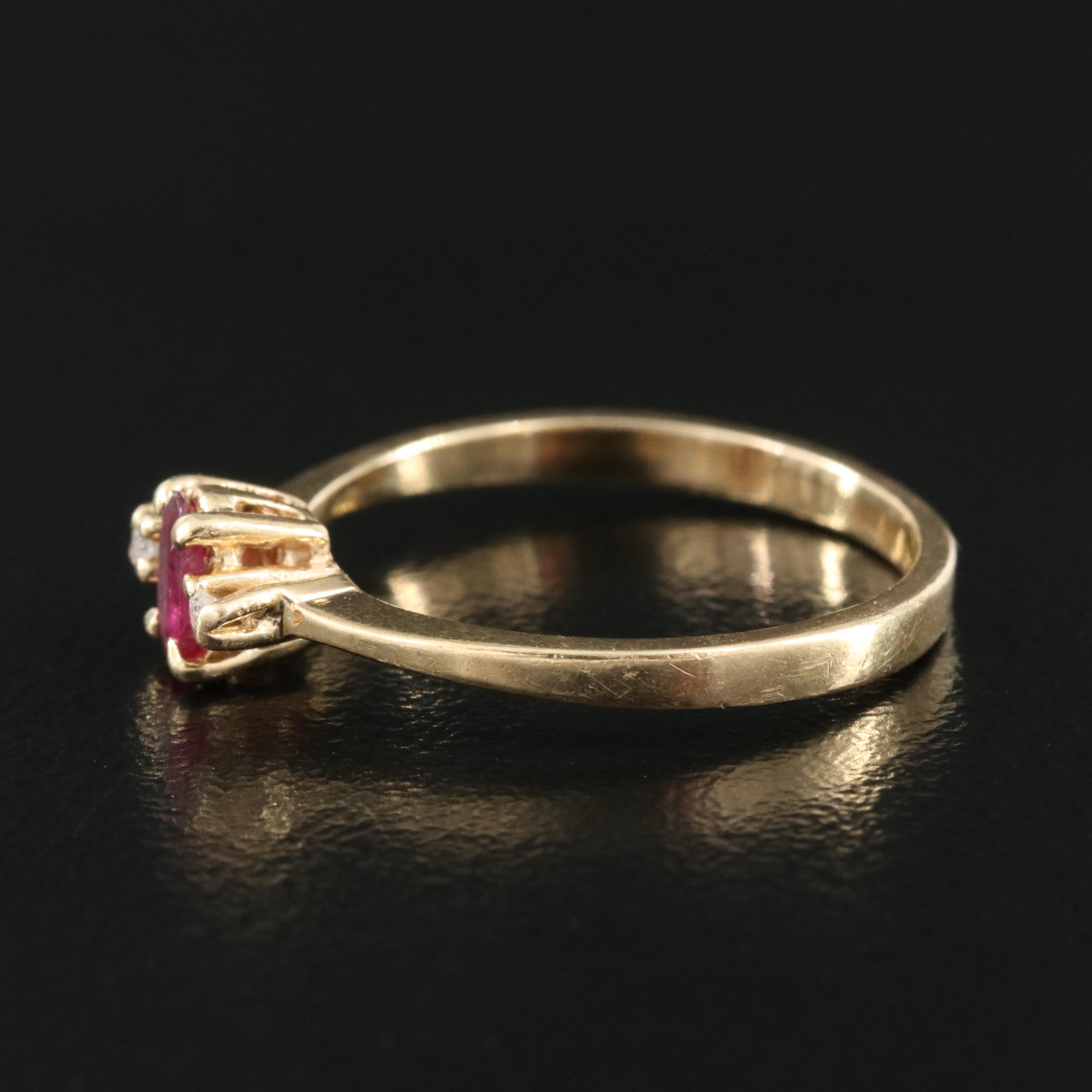 Vintage 14K Ruby and Diamond Ring