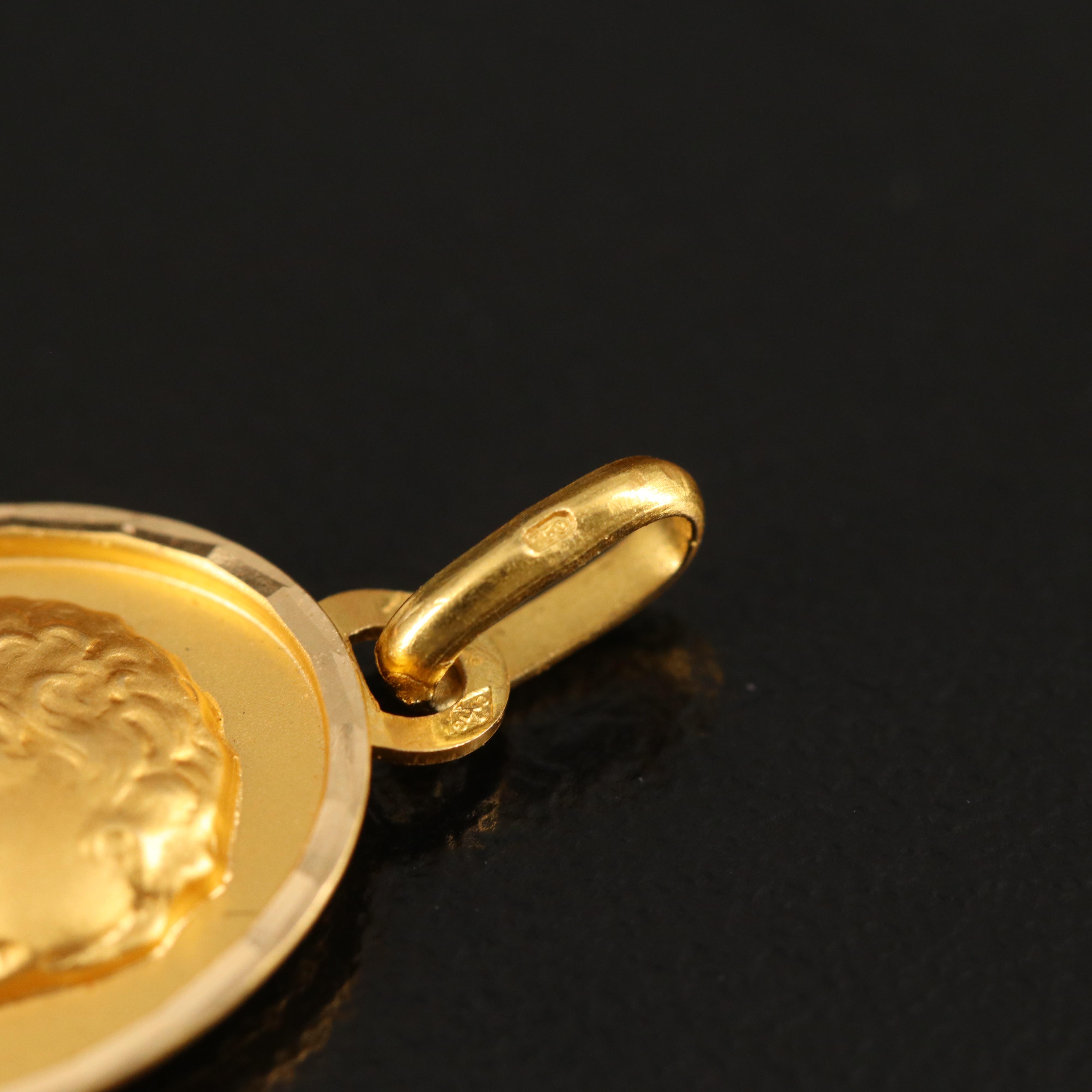 French 18K Figural Angel Pendant