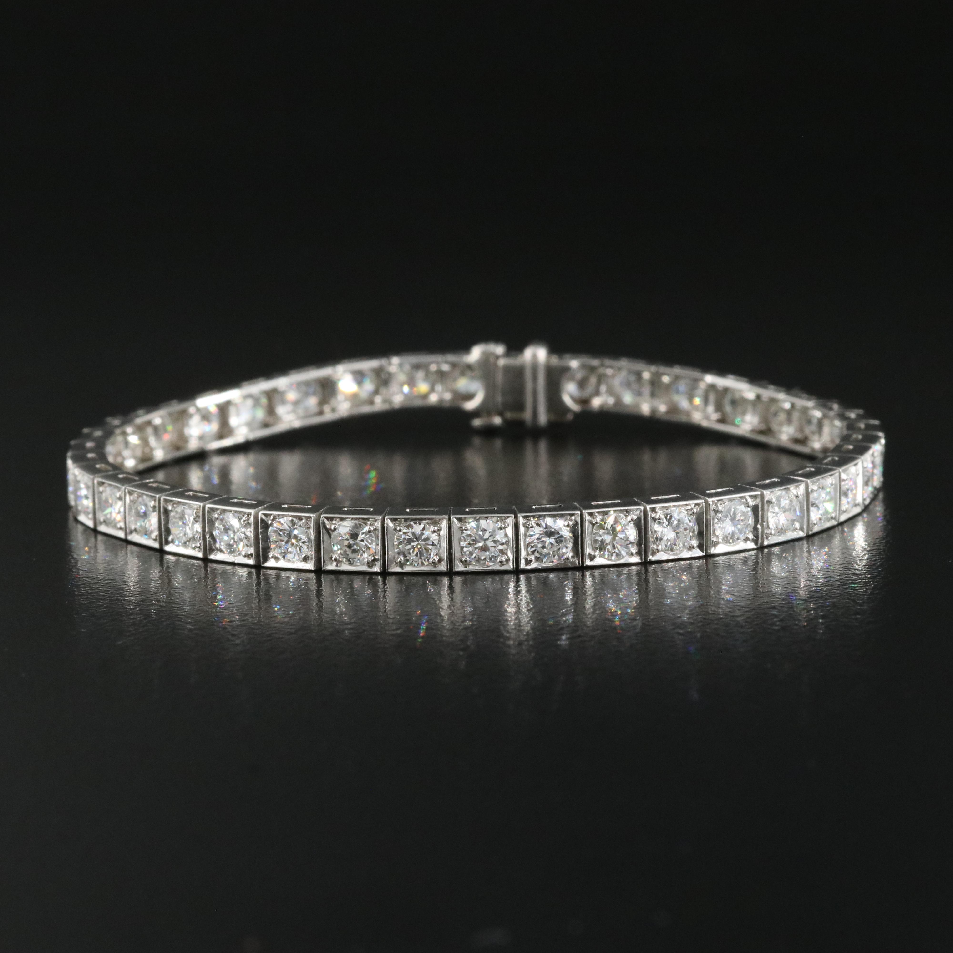 Platinum 5.00 CTW Diamond Line Bracelet