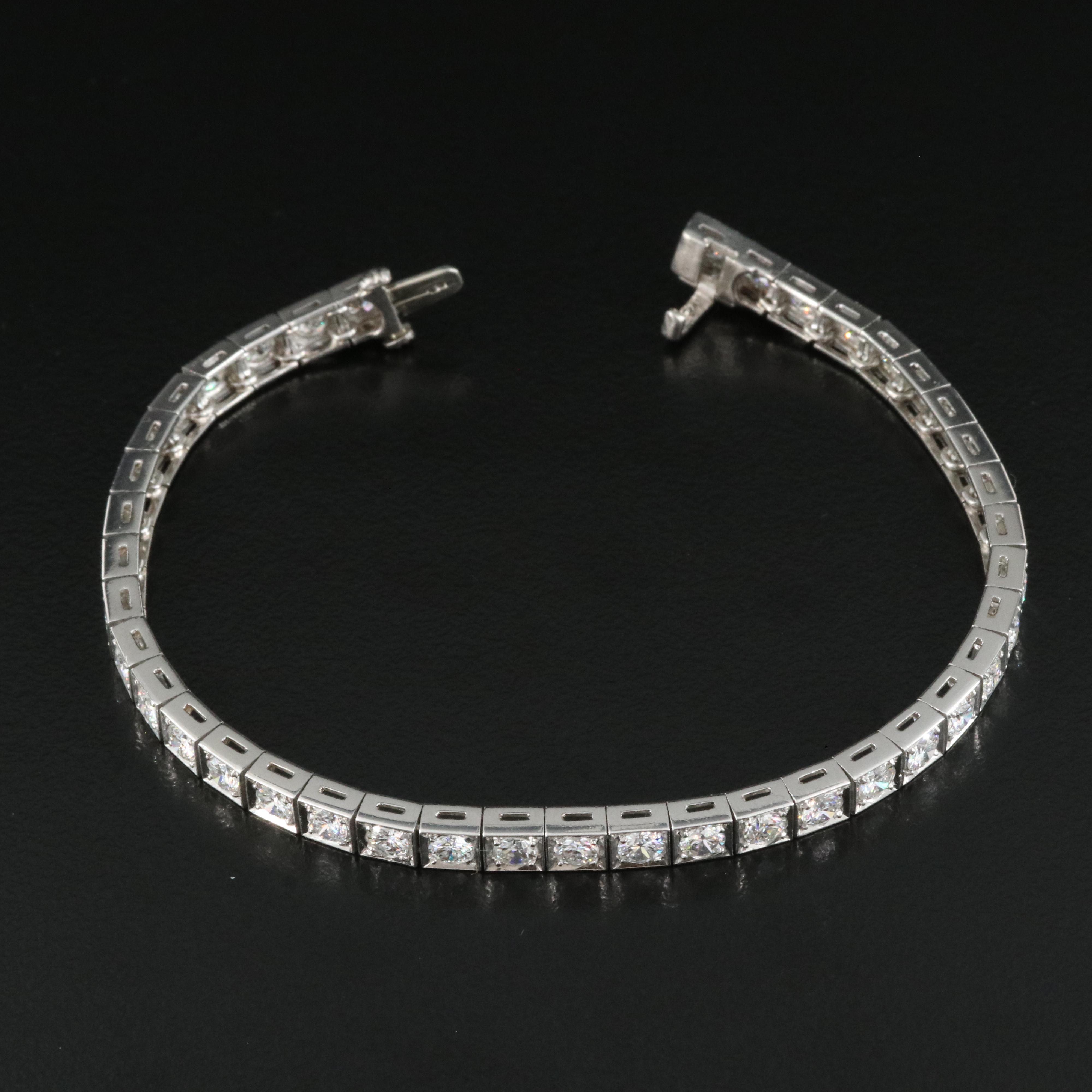 Platinum 5.00 CTW Diamond Line Bracelet