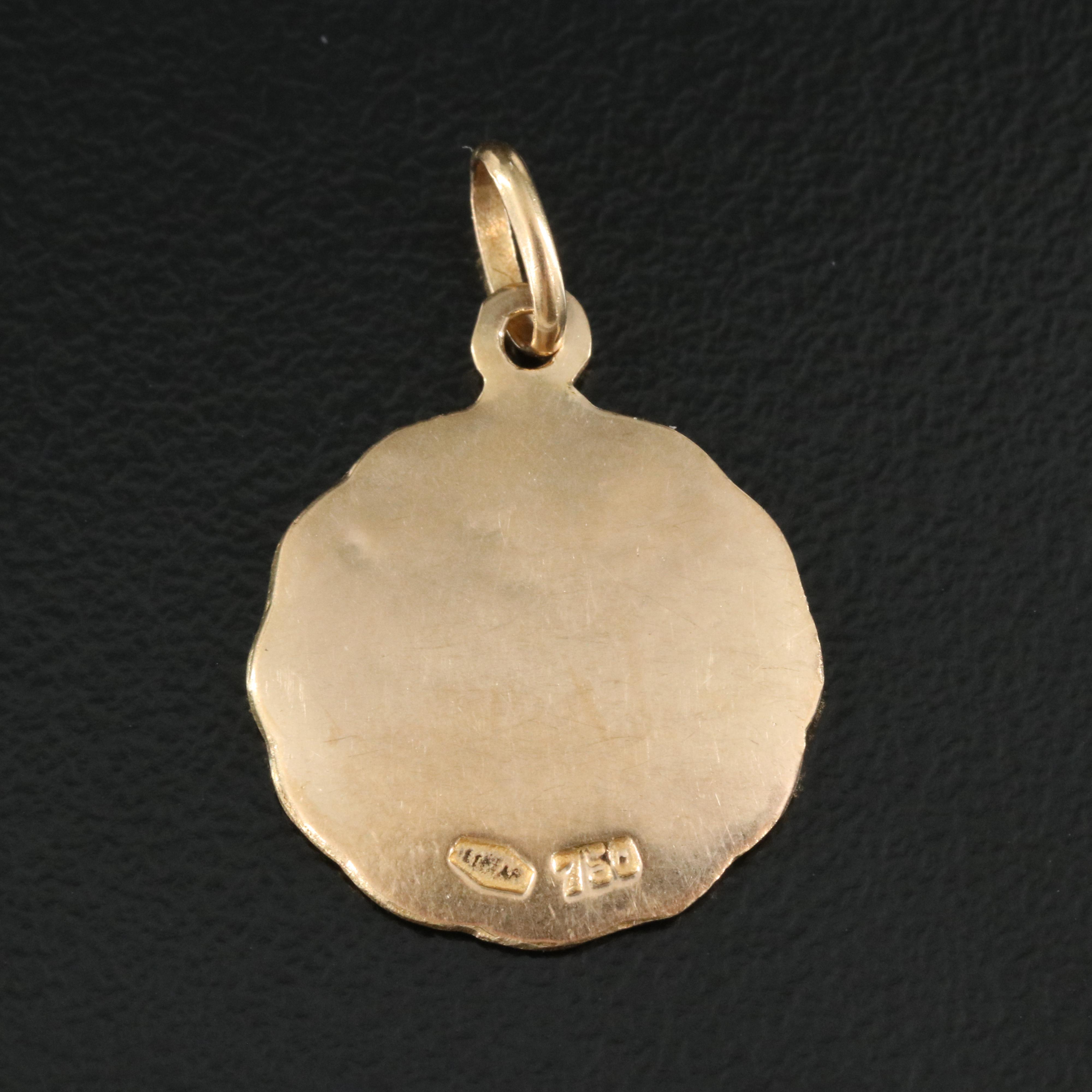 18K Madonna and Child with a Pair of Angels Pendant