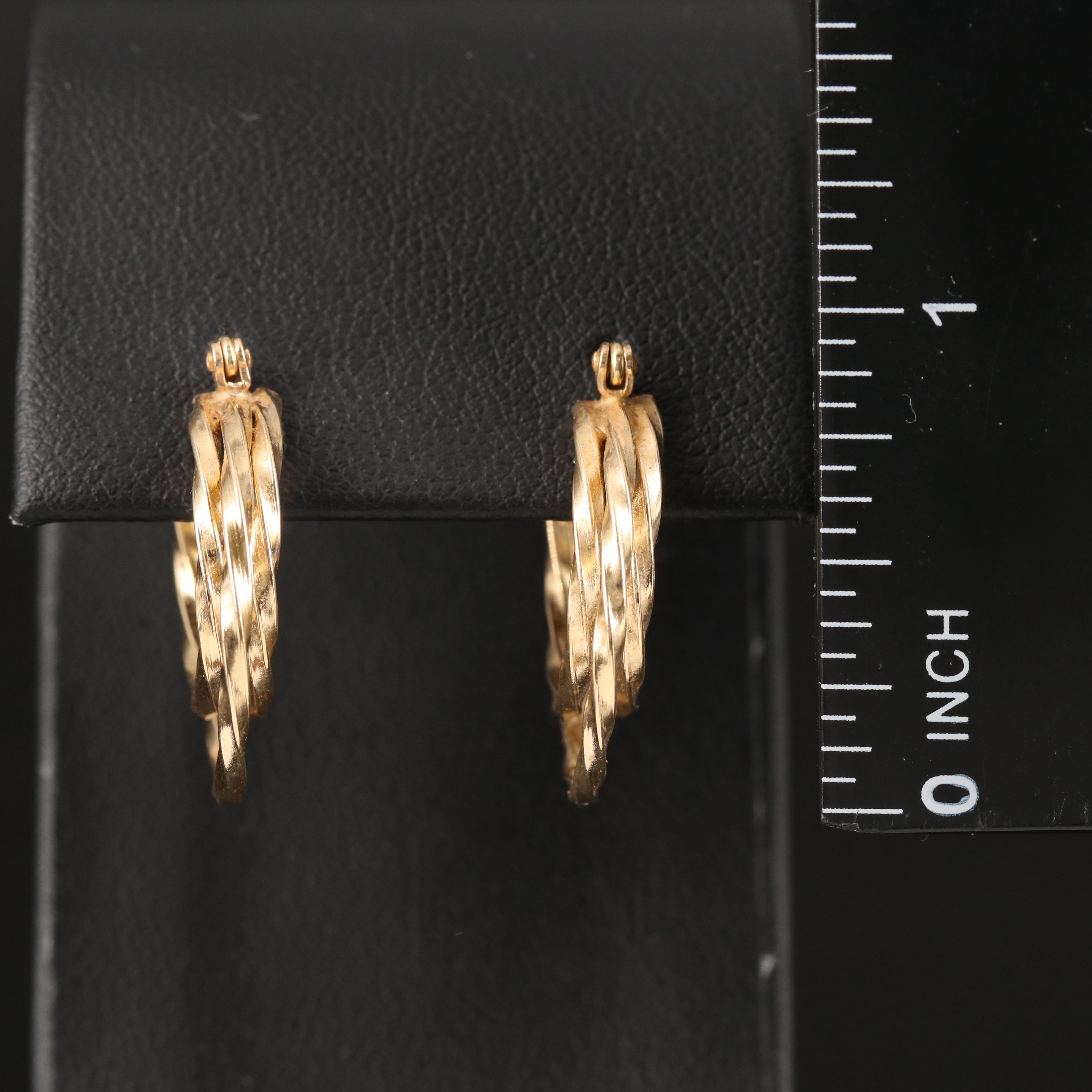 14K Triple Hoop Earrings