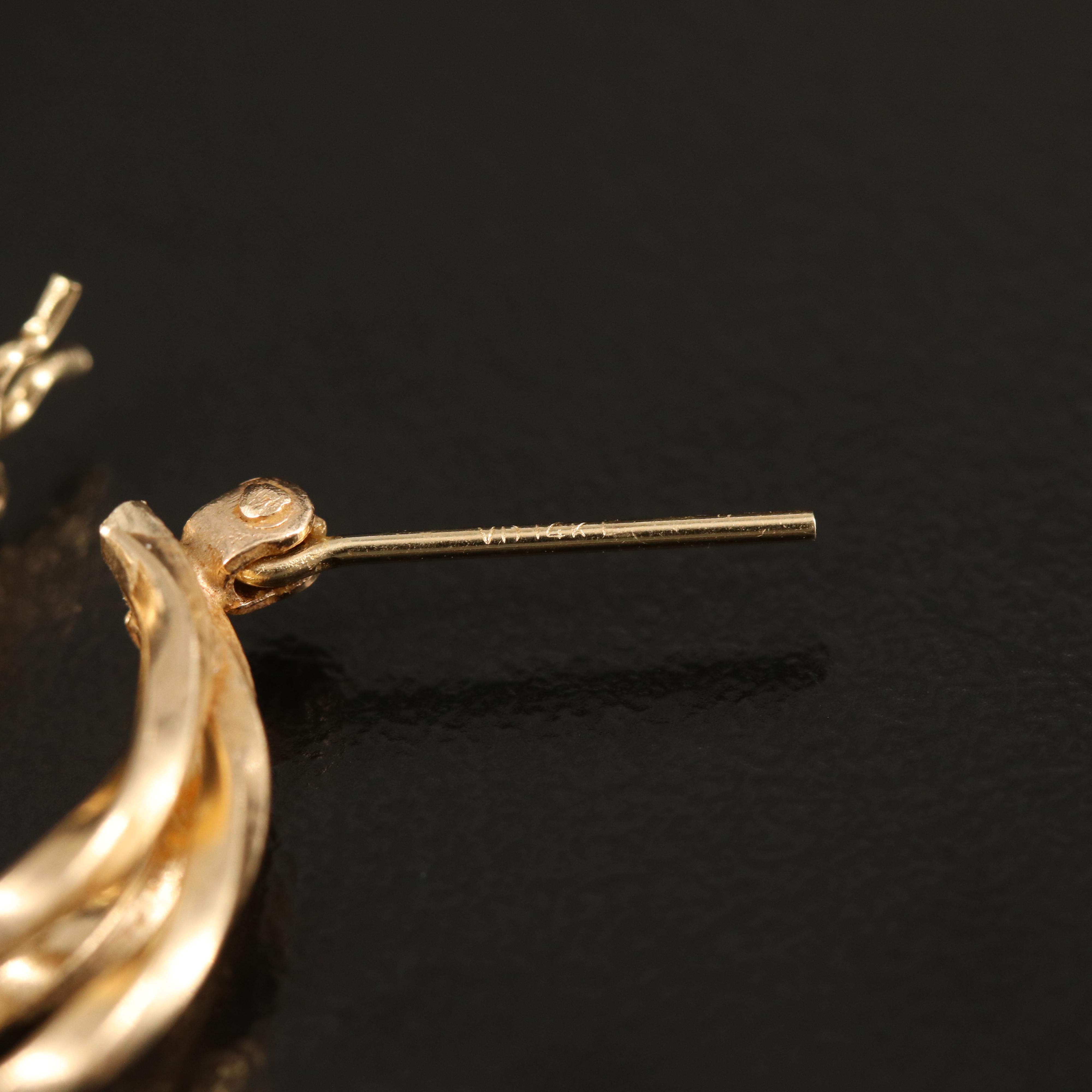 14K Triple Hoop Earrings