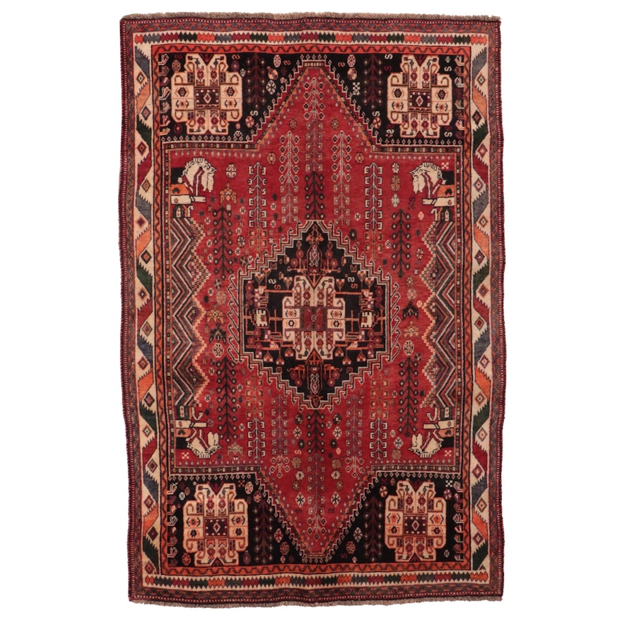 5' x 8'1 Hand-Knotted Persian Qashqai Area Rug