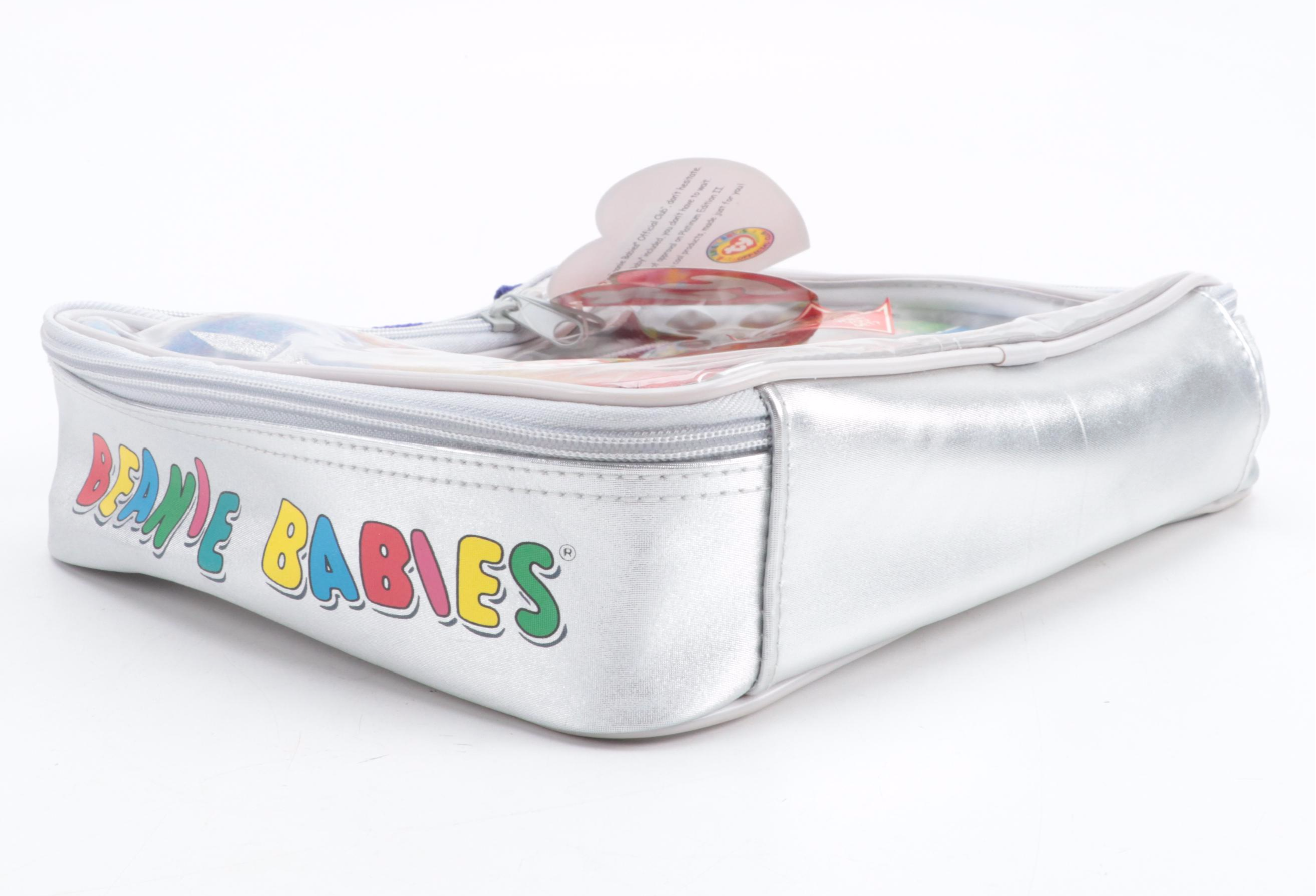 Ty Beanie Babies Stuffed Plush Toys With Clear Cases, Limited Edition Carry Case