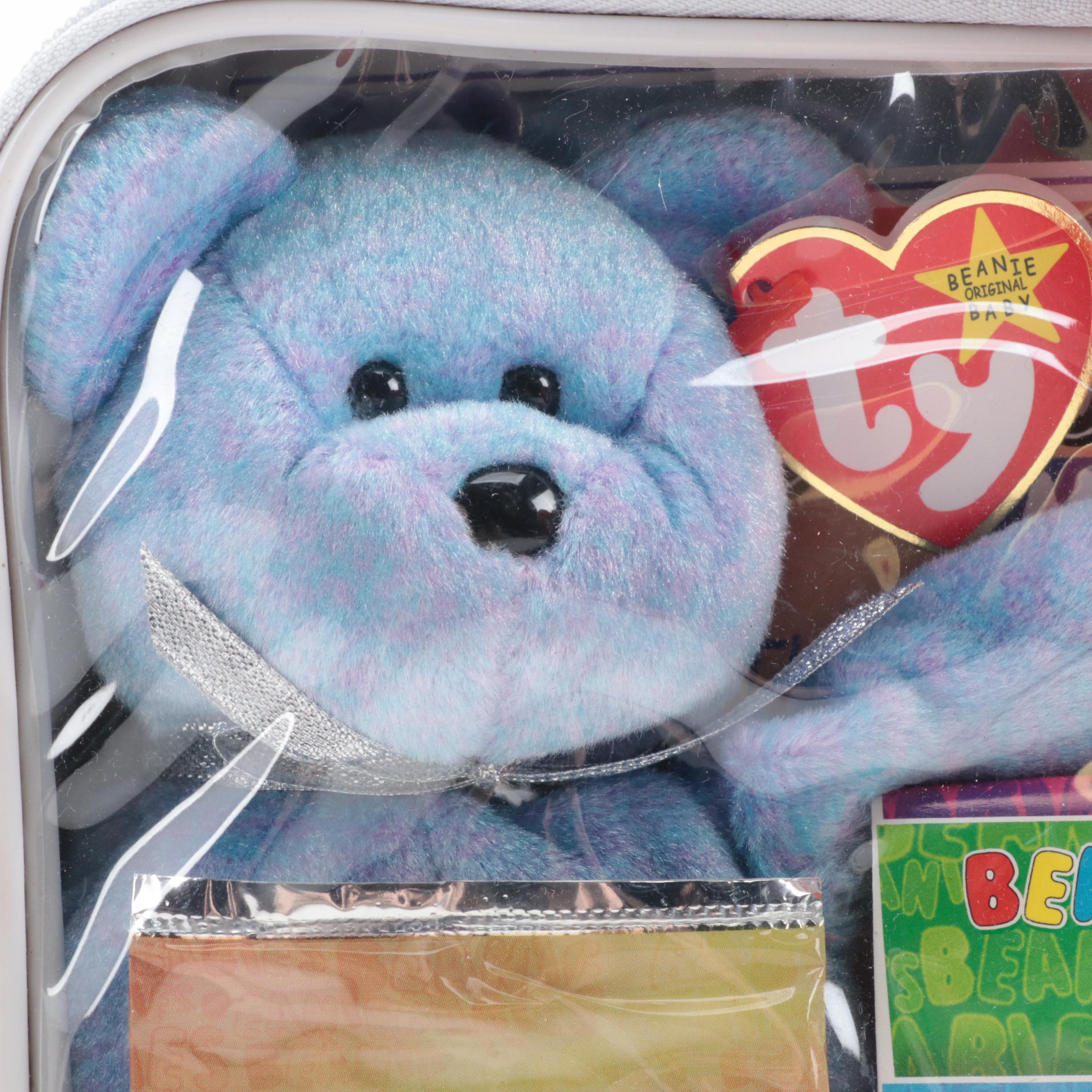 Ty Beanie Babies Stuffed Plush Toys With Clear Cases, Limited Edition Carry Case