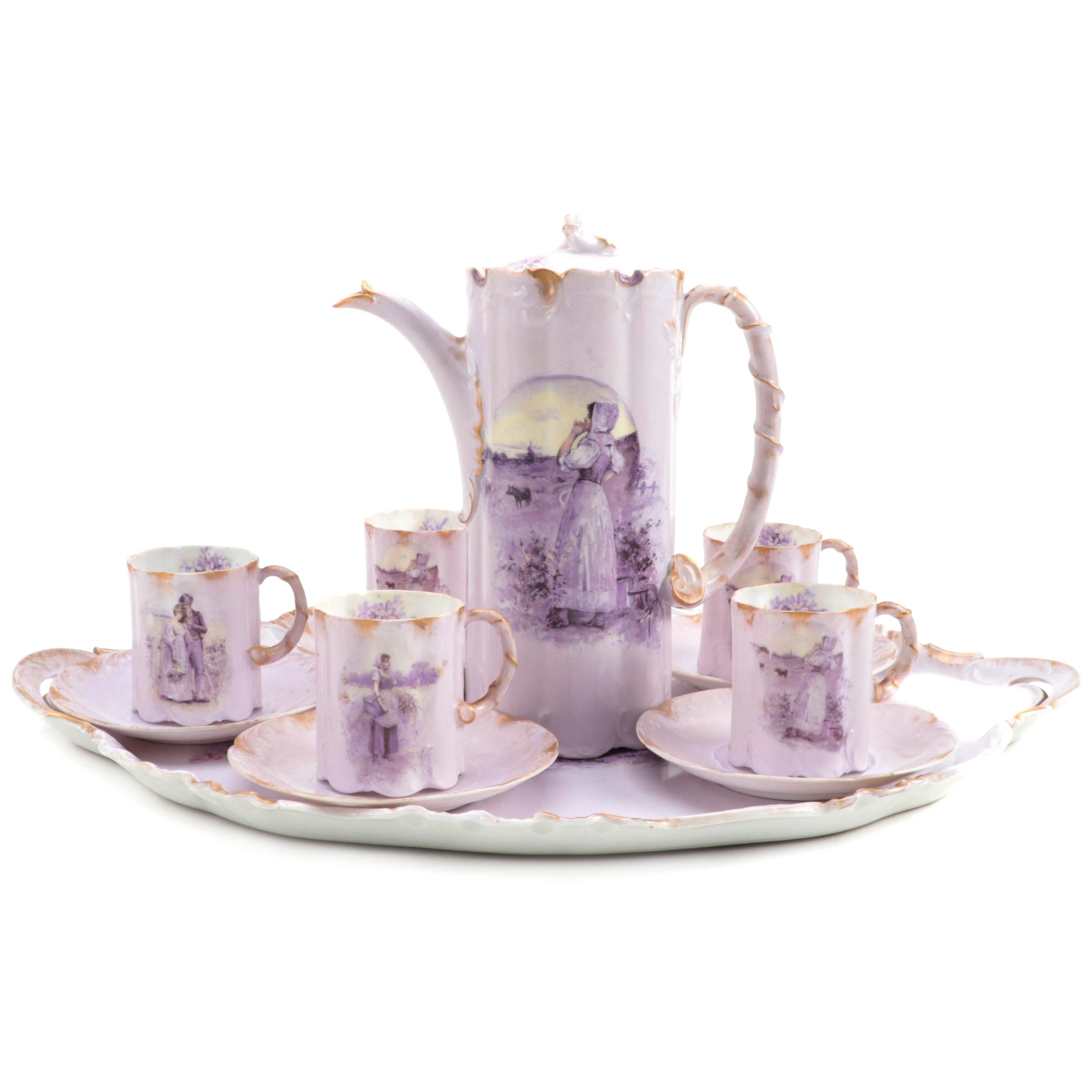 Rosenthal "Helios" Monbijou Porcelain Coffee Service, Late 19th to Early 20th C.