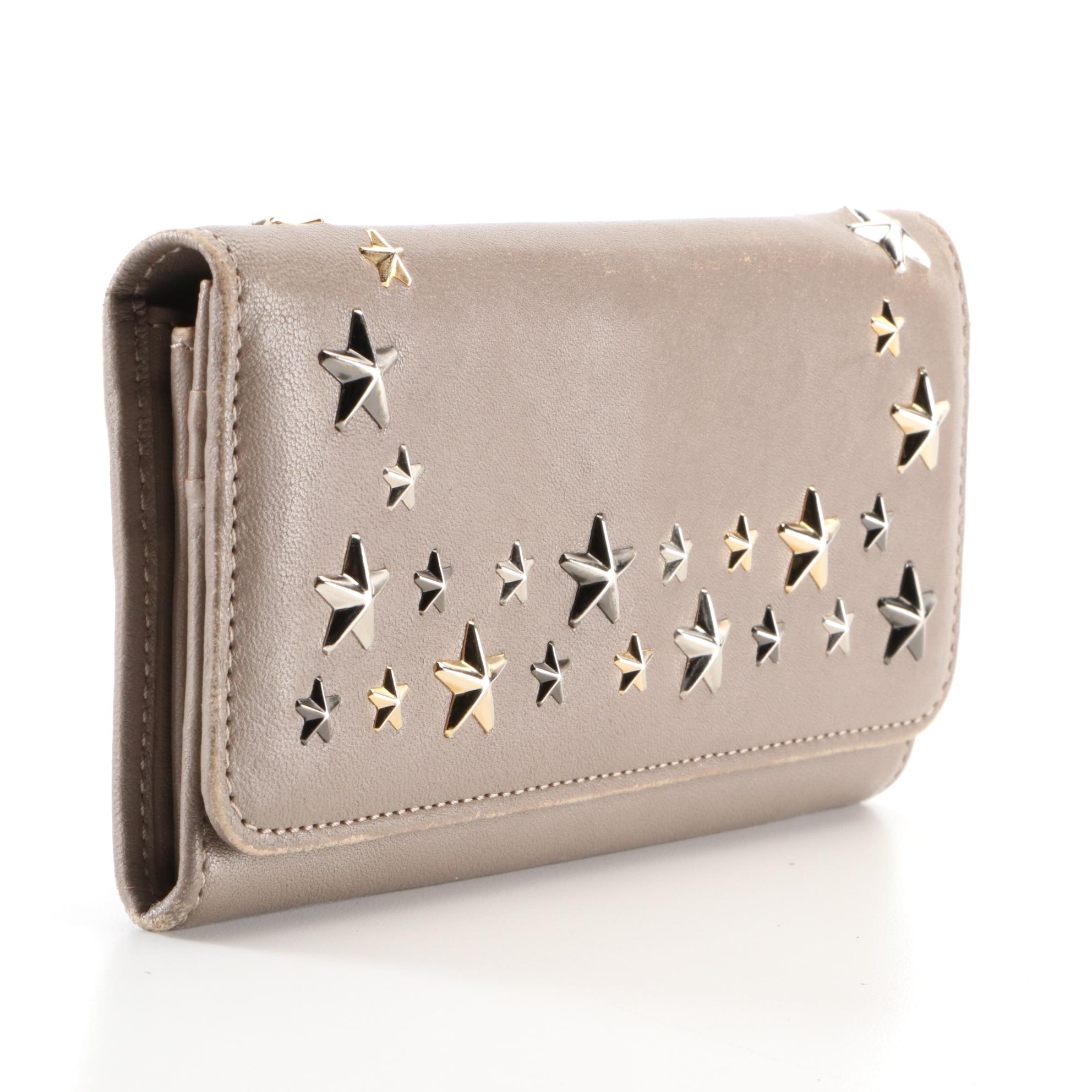 Jimmy Choo Star Studded Leather Continental Wallet