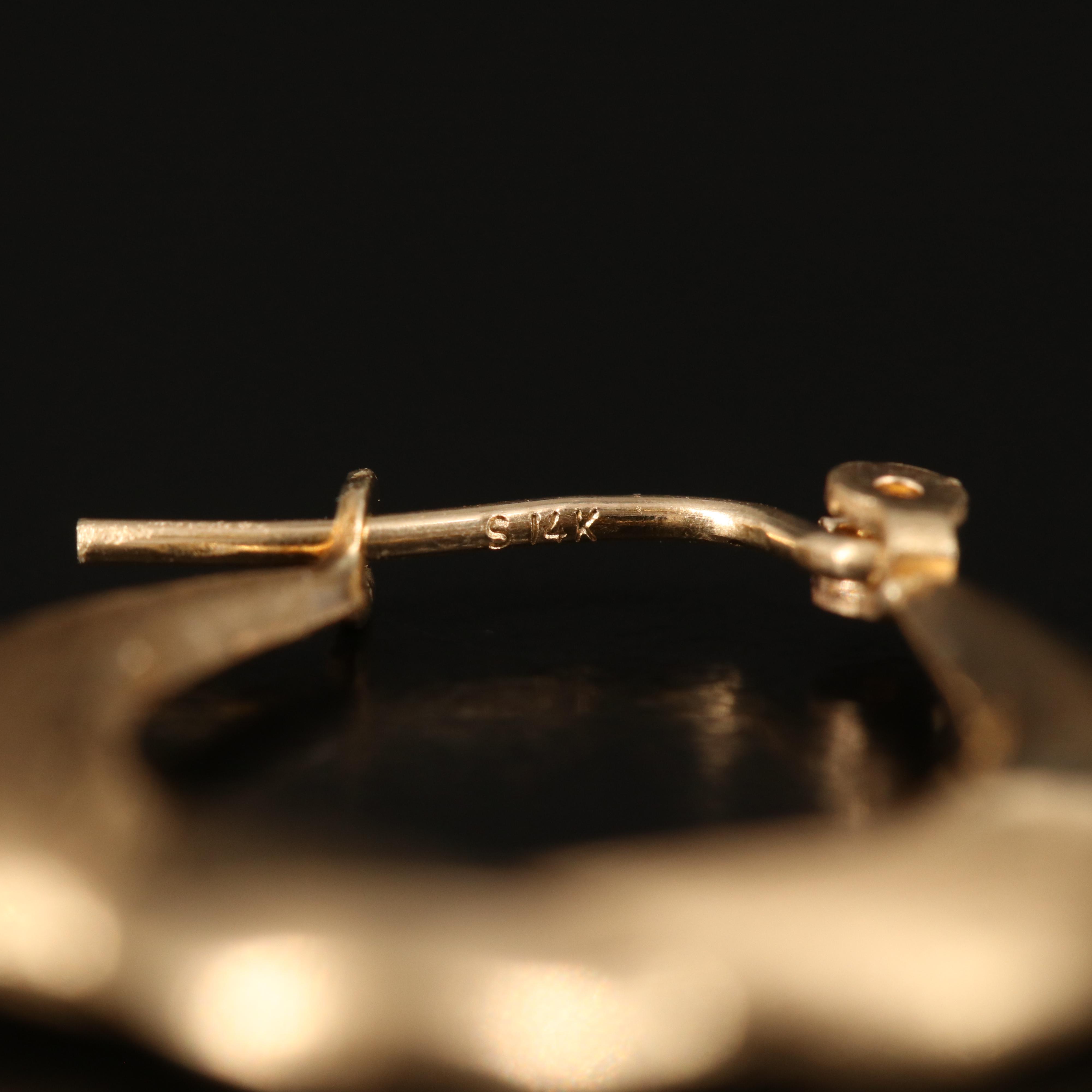 14K Fluted Hoop Earrings