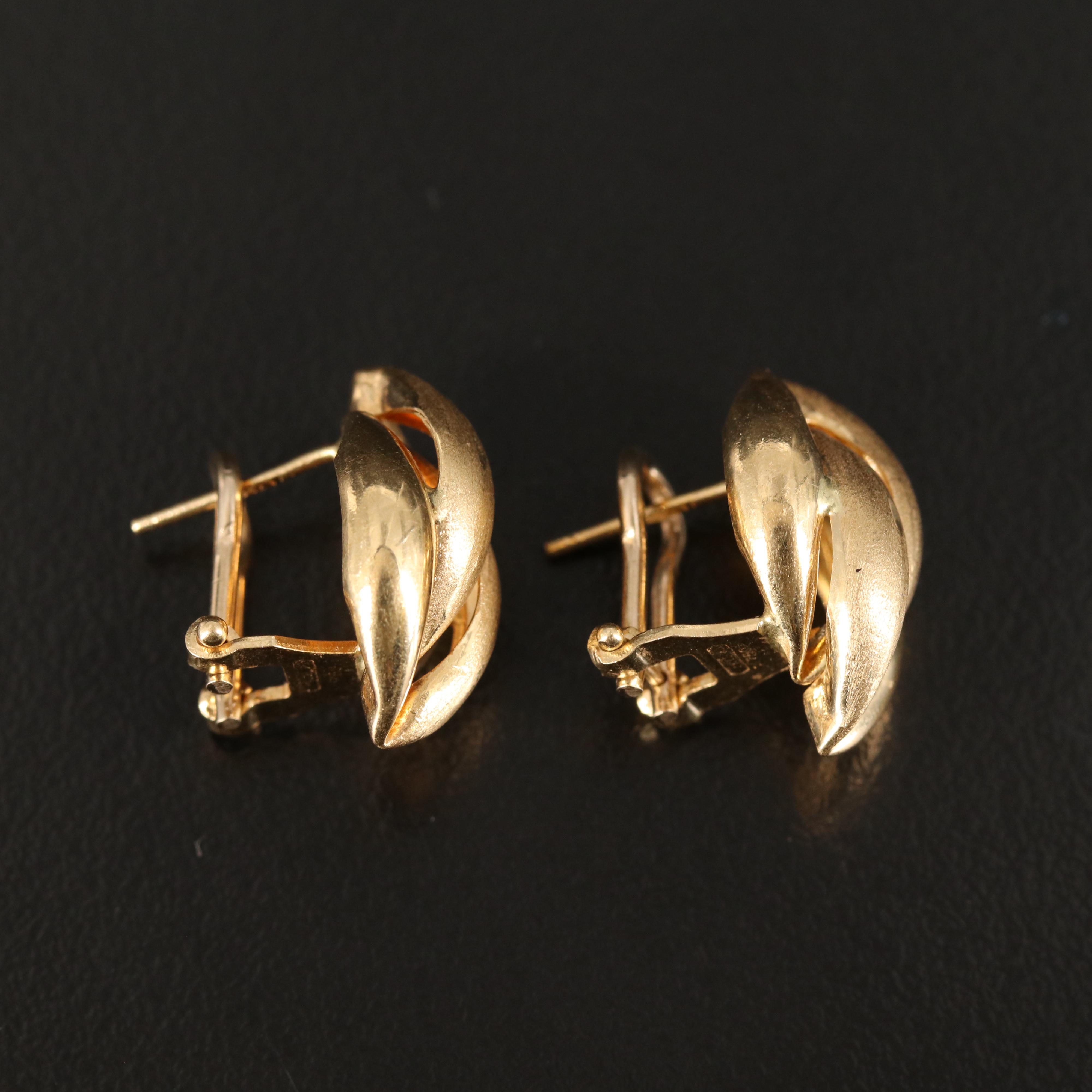 18K Fluted Earrings