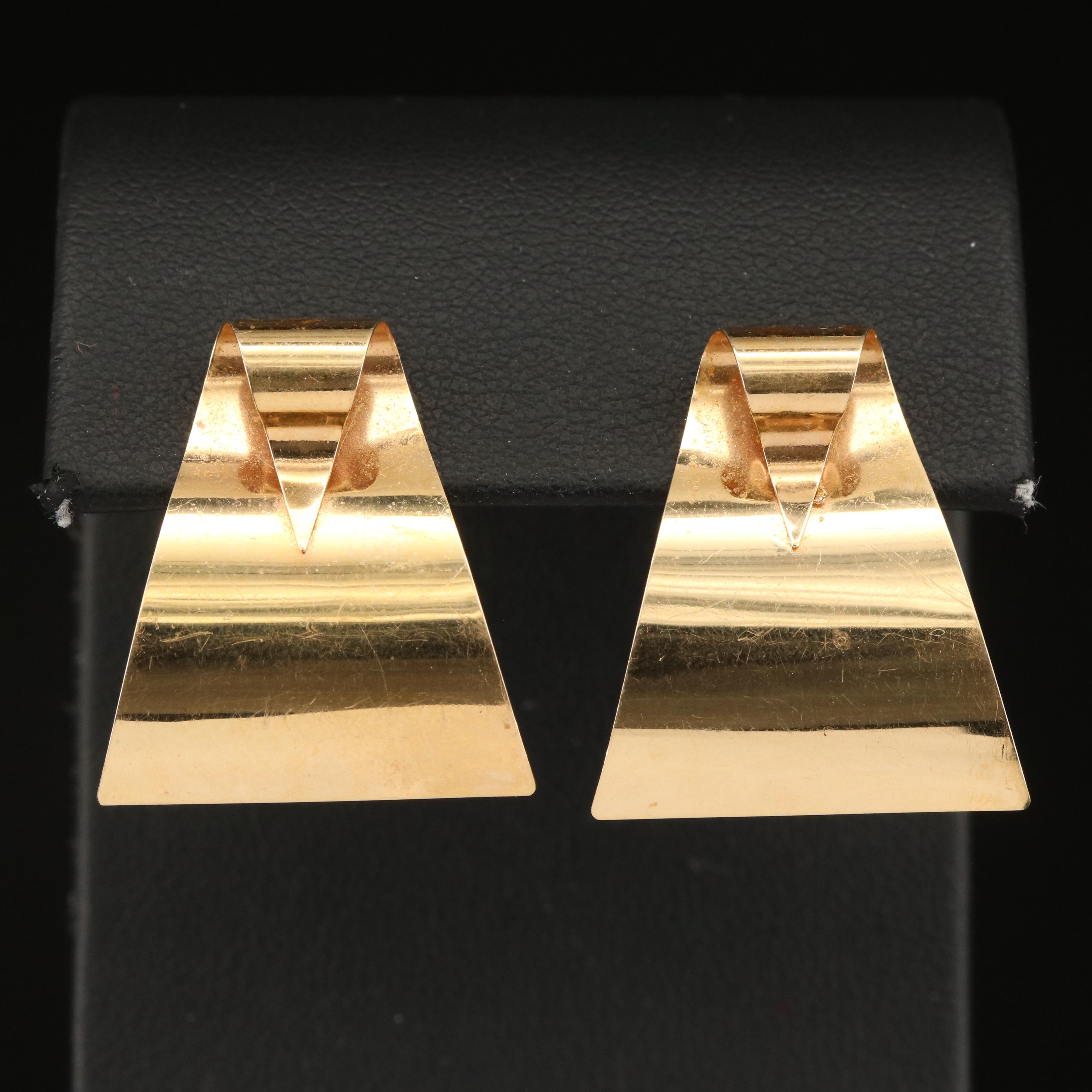 14K Ribbon Earrings