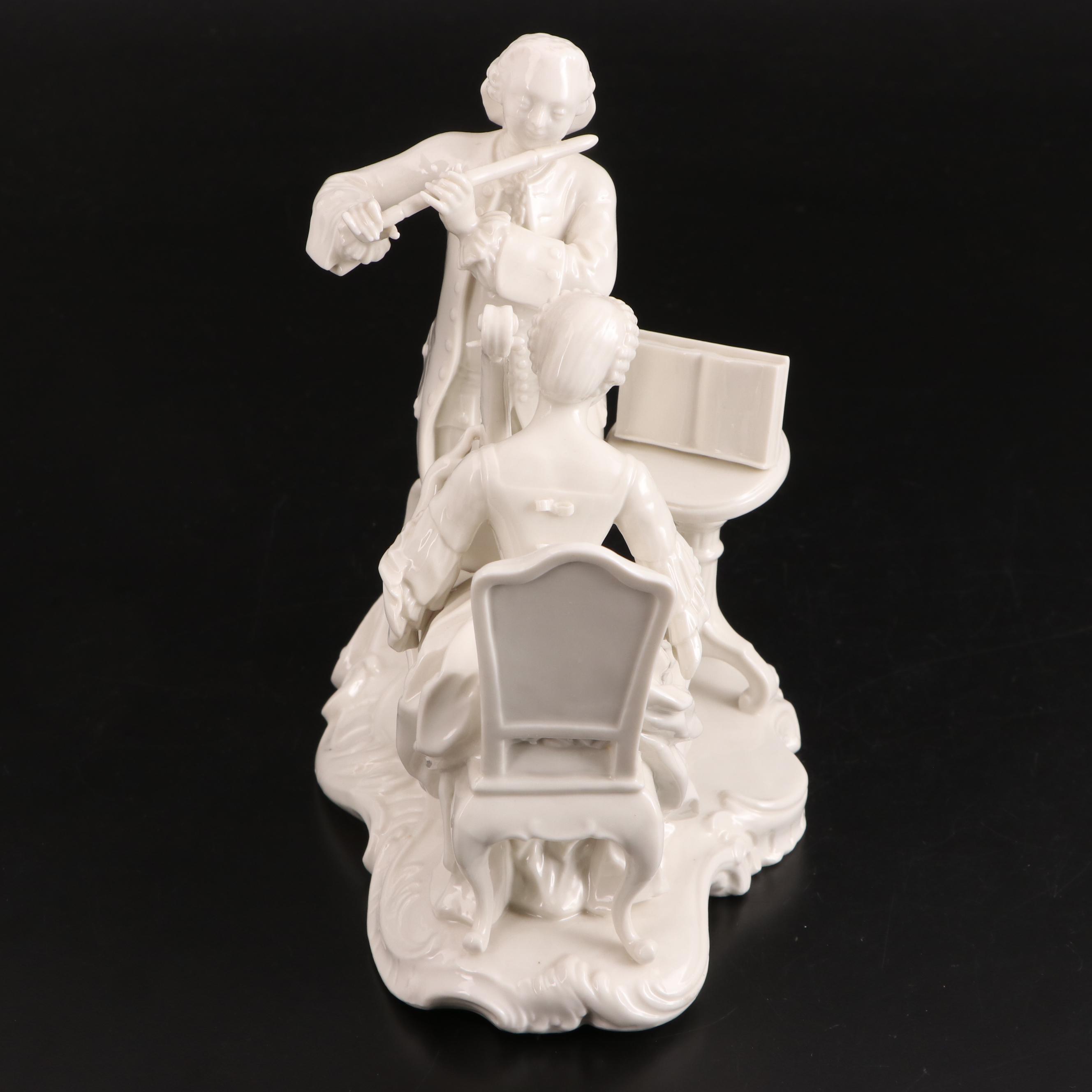 Nymphenburg German Porcelain Musician Figural Group, Mid to Late 20th Century
