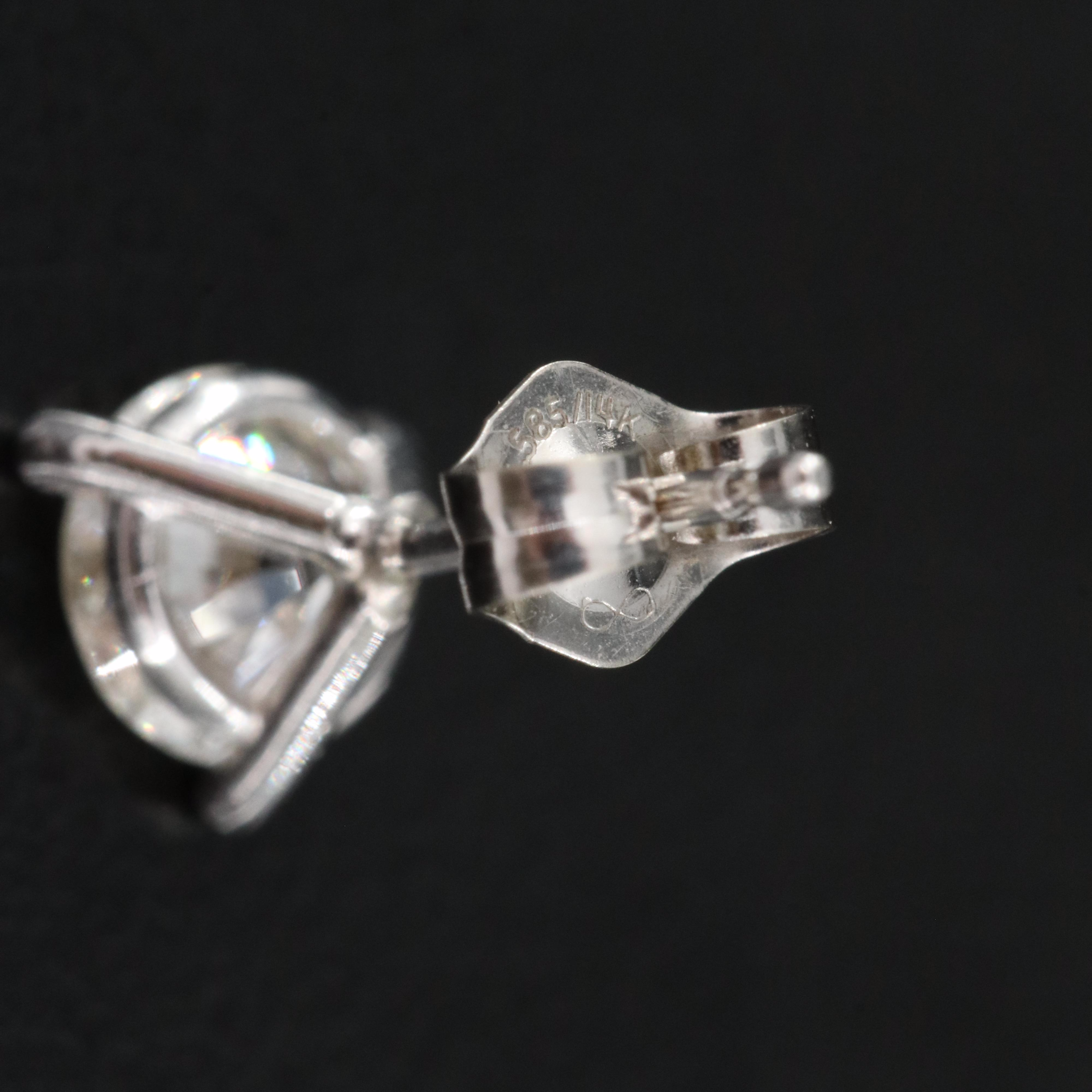 14K 1.10 CTW Diamond Stud Earrings