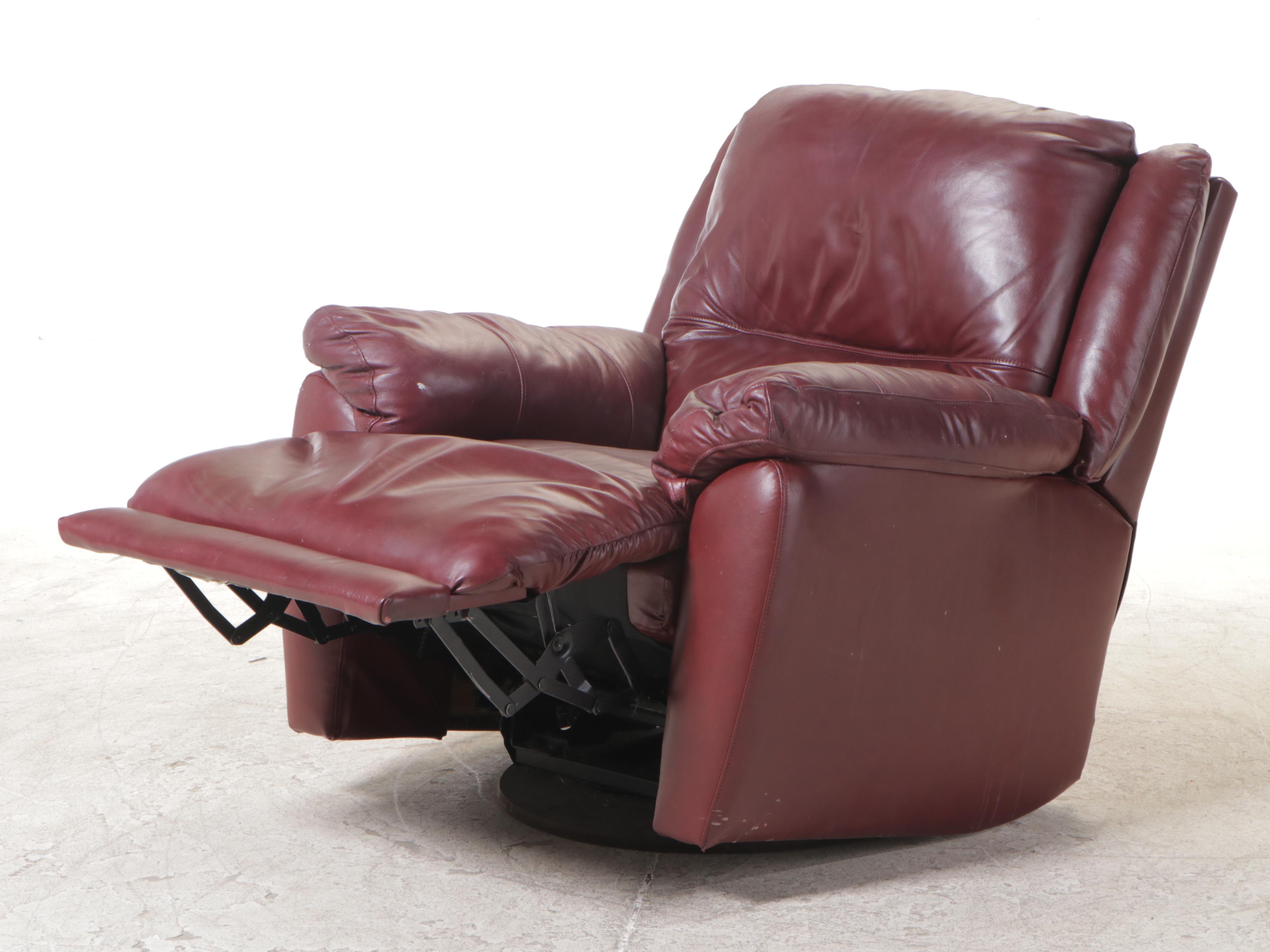 Lane Leather-Touch Reclining Swivel-Rocker