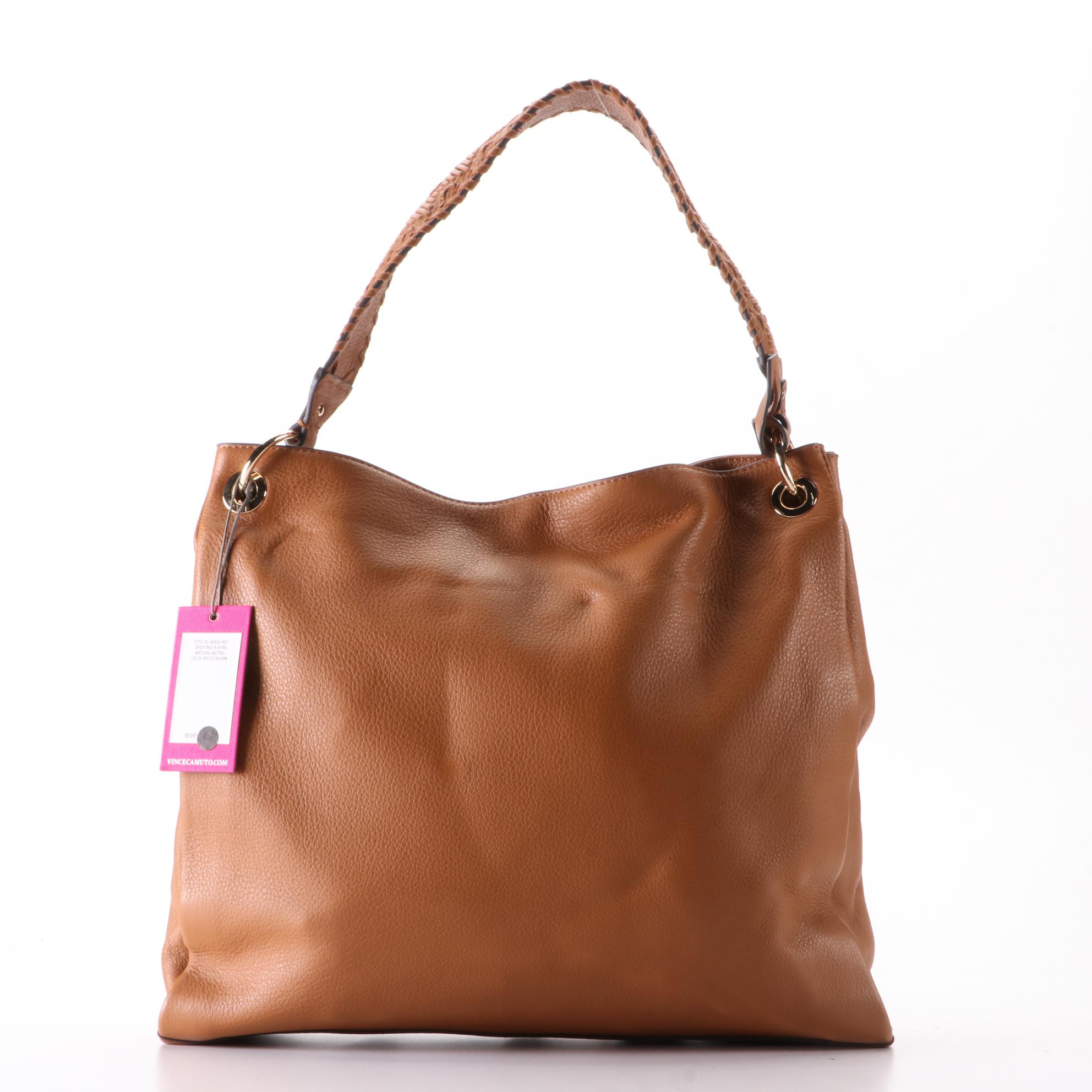 Vince Camuto Nadja Hobo Bag in Brown Leather, New with Tag