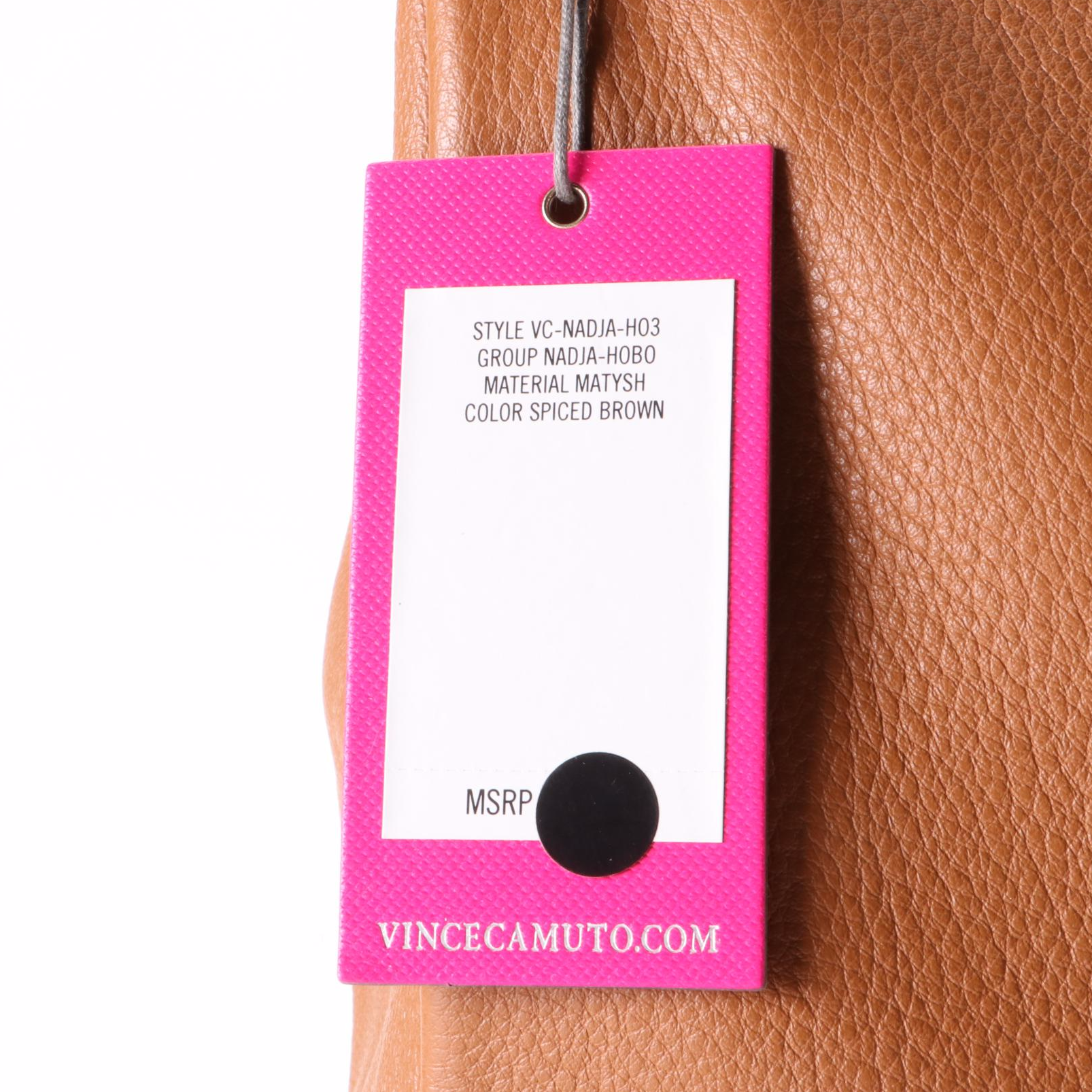 Vince Camuto Nadja Hobo Bag in Brown Leather, New with Tag