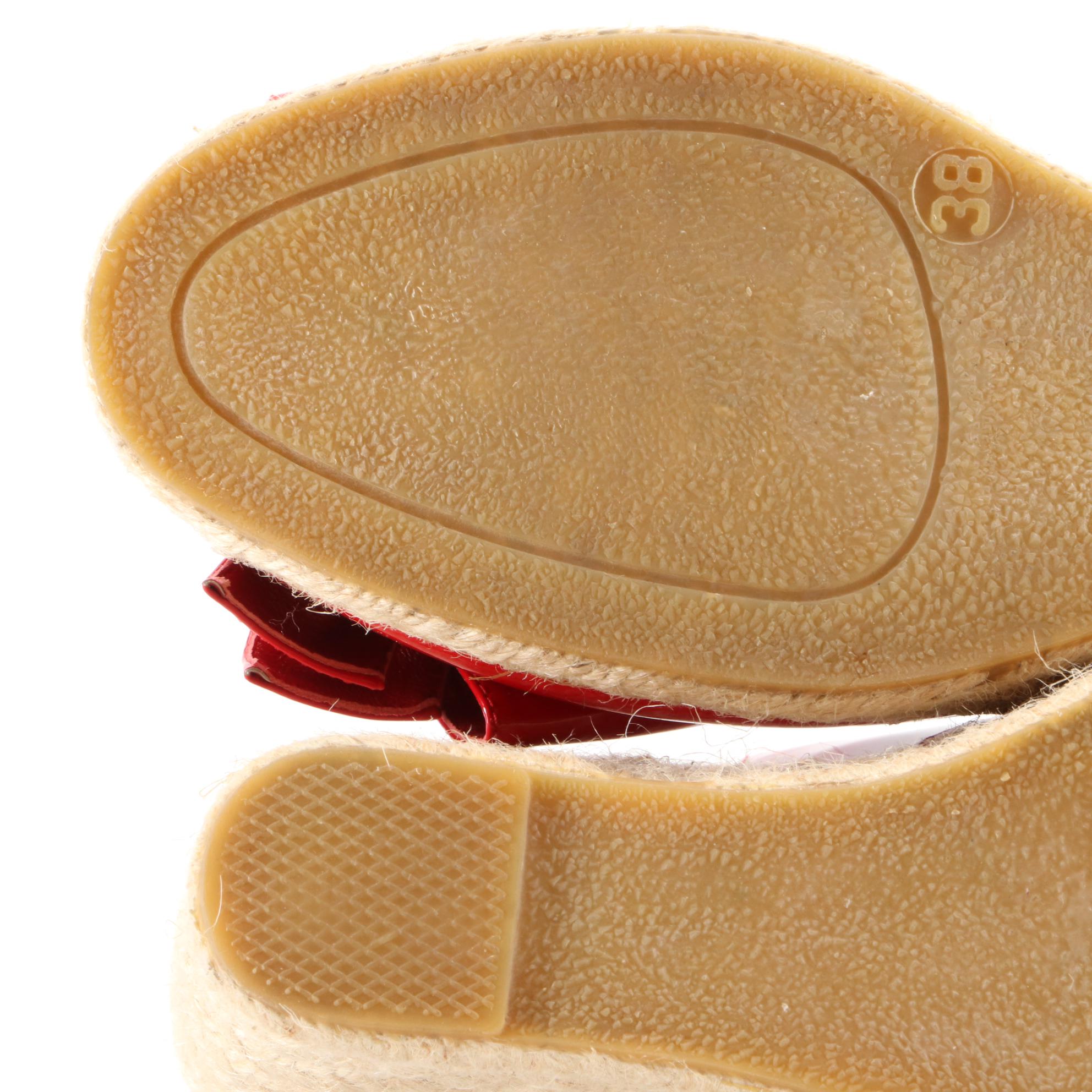 Valentino Garavani Bow Espadrille Wedge Platform Sandals in Patent Leather