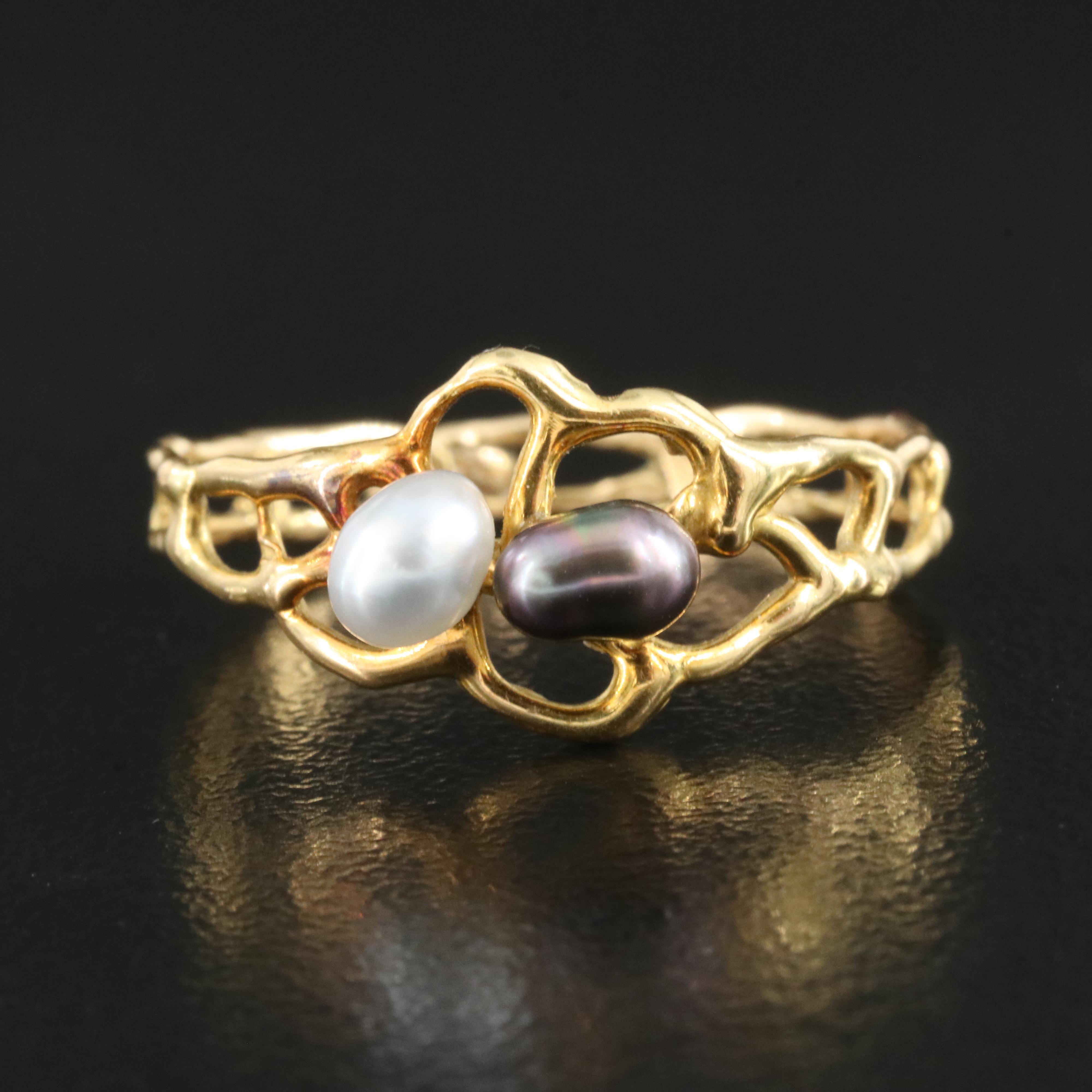 18K Pearl Openwork Ring