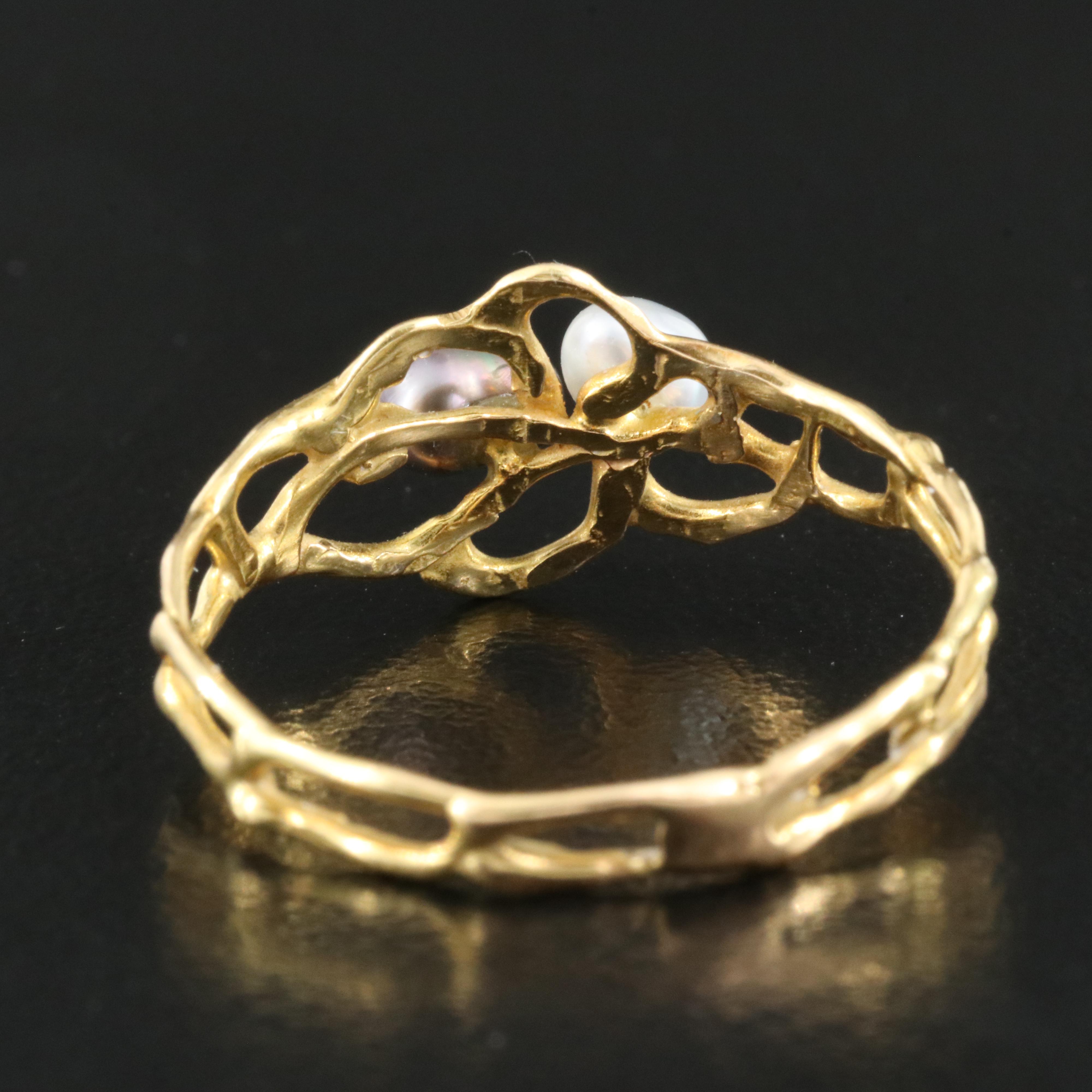 18K Pearl Openwork Ring
