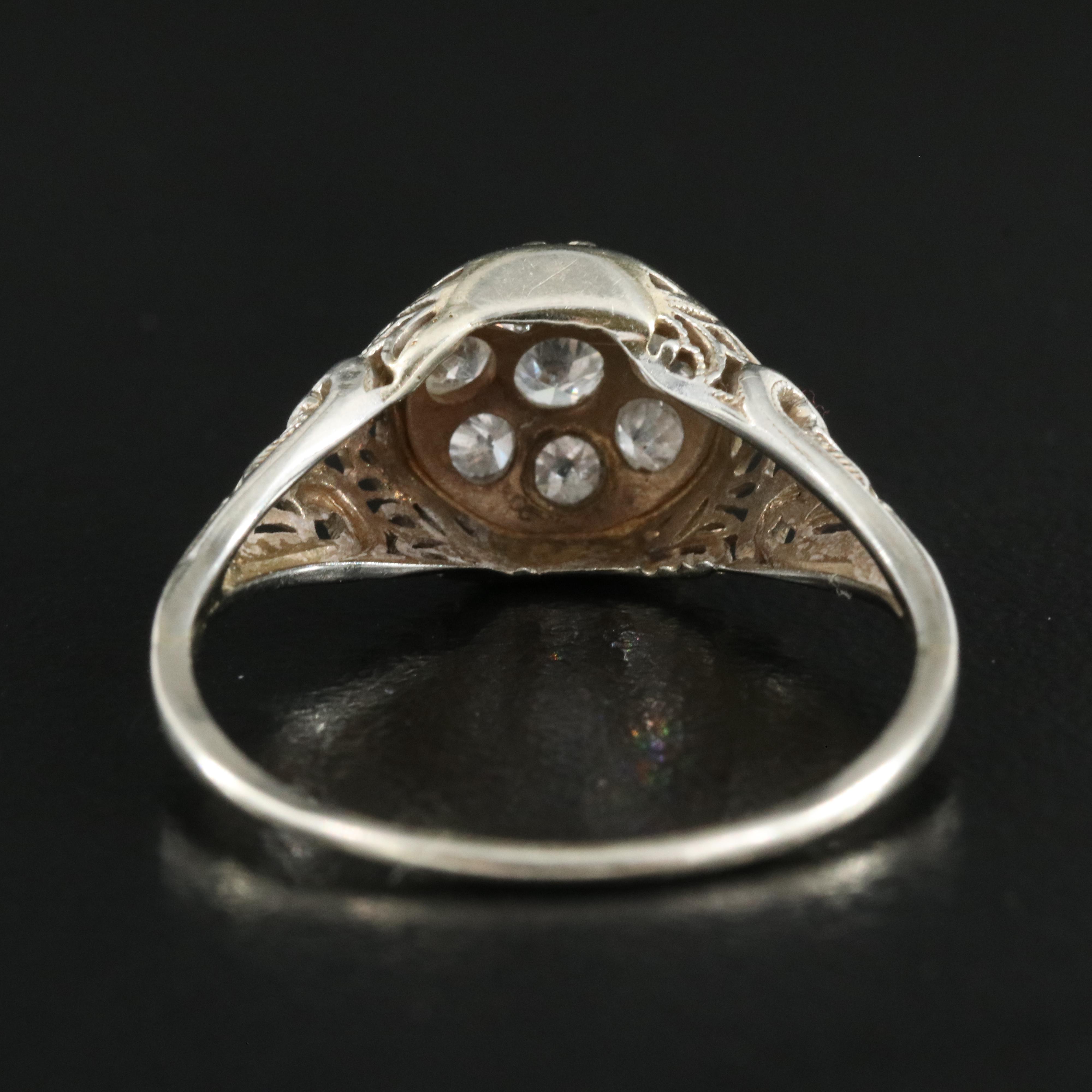 18K and 14K 0.50 CTW Diamond Cluster Ring